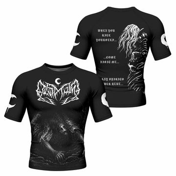 Leviathan Fucking Your Ghost In Chains of Ice Men's Rash Guard Short Sleeve - front and back view