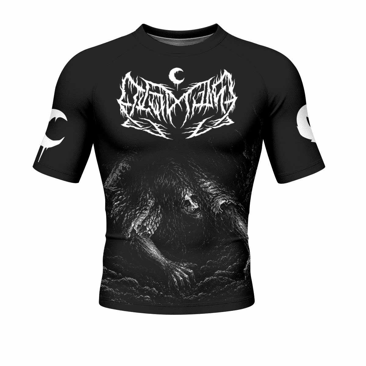 Leviathan Fucking Your Ghost In Chains of Ice Men's Rash Guard Short Sleeve - front view mockup