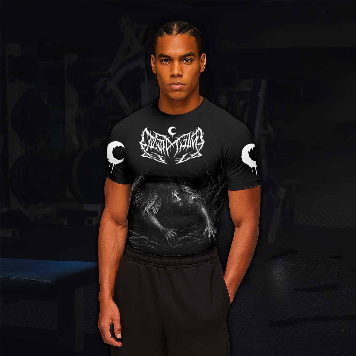 Leviathan Fucking Your Ghost In Chains of Ice Men's Rash Guard Short Sleeve - lifestyle view