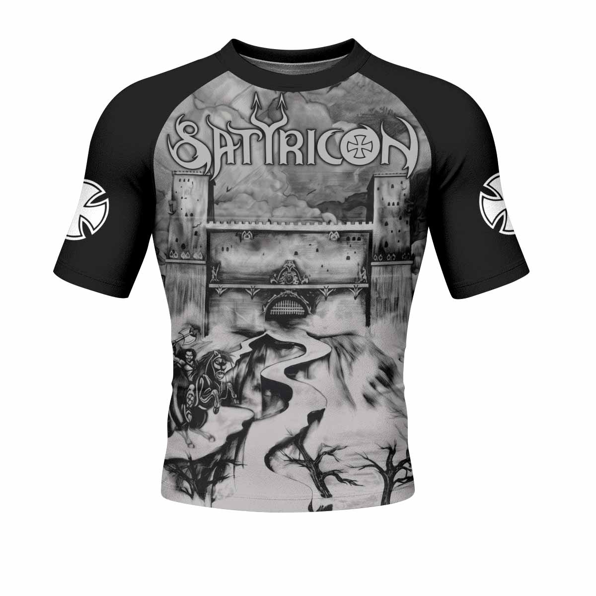 Satyricon Dark Medieval Times Men's Rash Guard Short Sleeve - front view mockup