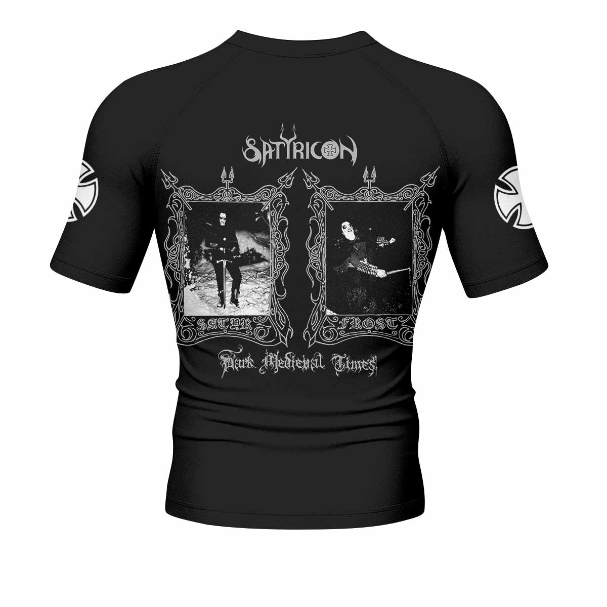 Satyricon Dark Medieval Times Men's Rash Guard Short Sleeve - back view mockup