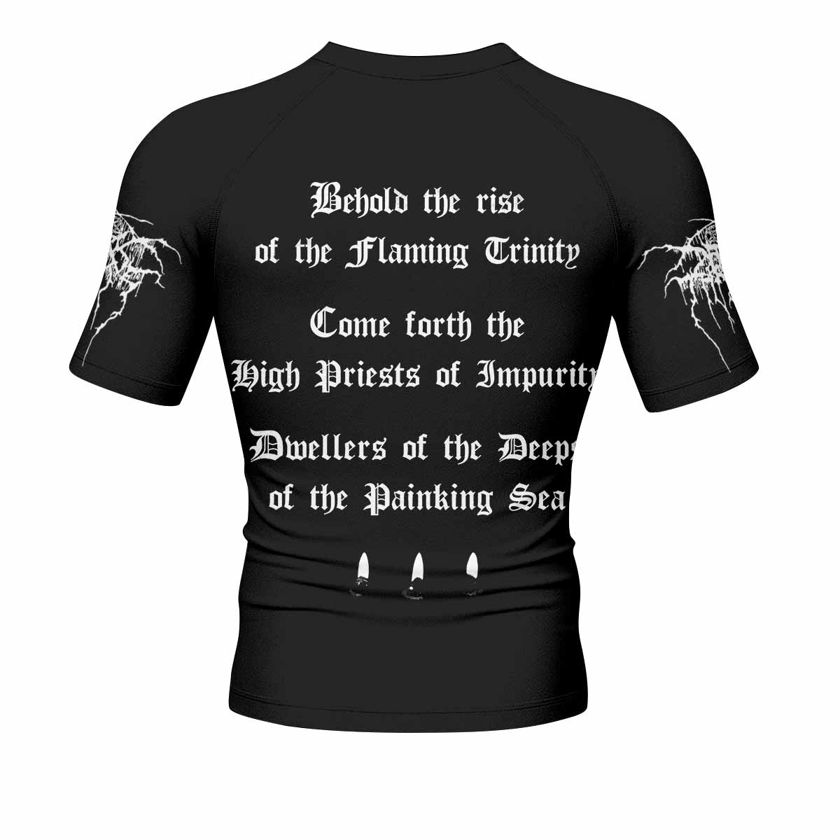 Darkthrone Panzerfaust Men's Rash Guard Short Sleeve - back view mockup