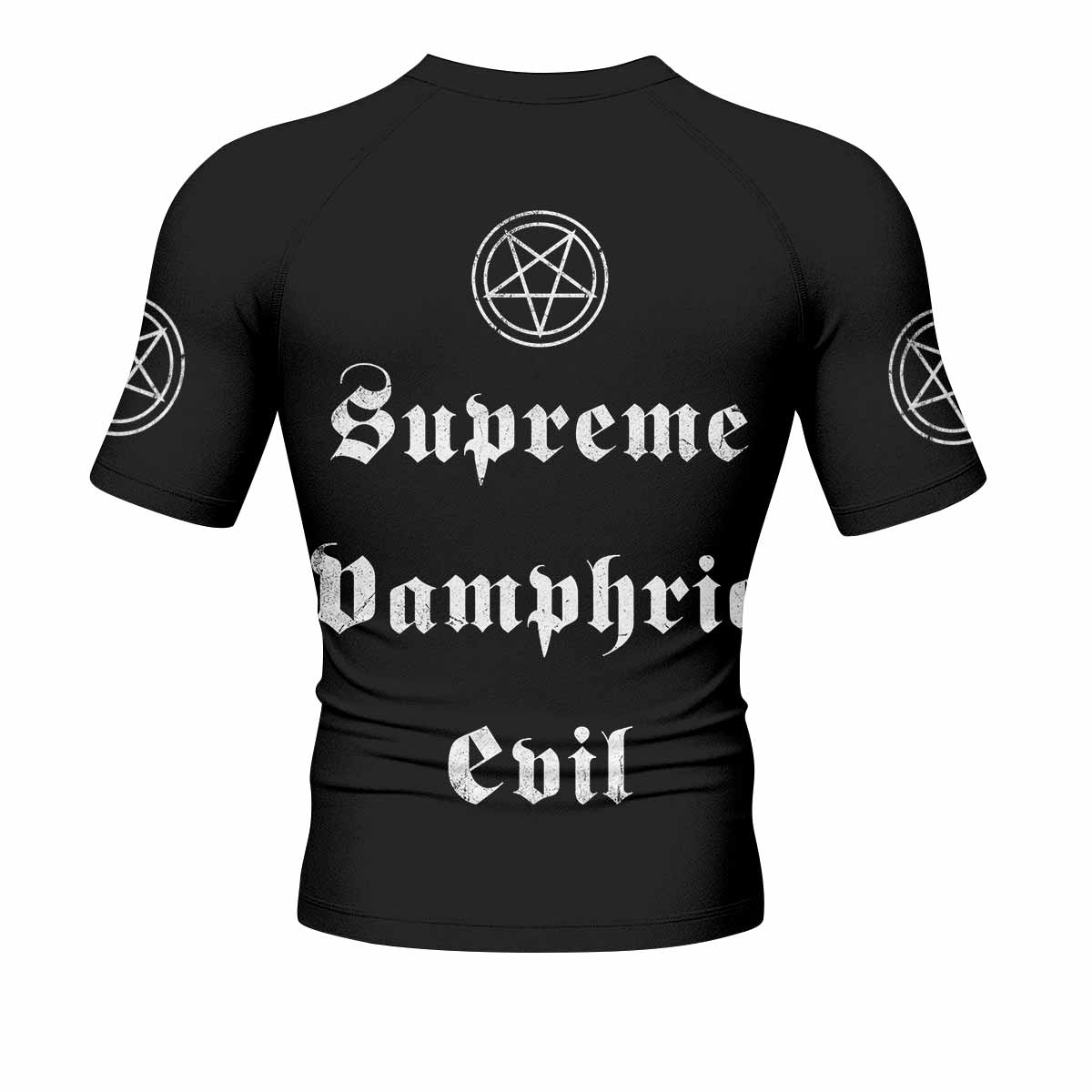 Cradle of Filth The Principle of Evil Made Flesh Men's Rash Guard Short Sleeve - back view mockup