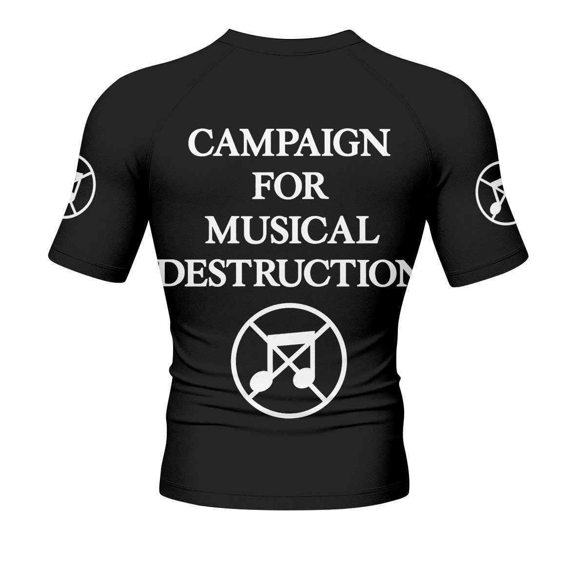 Napalm Death Utopia Banished Men's Rash Guard Short Sleeve - back view mockup