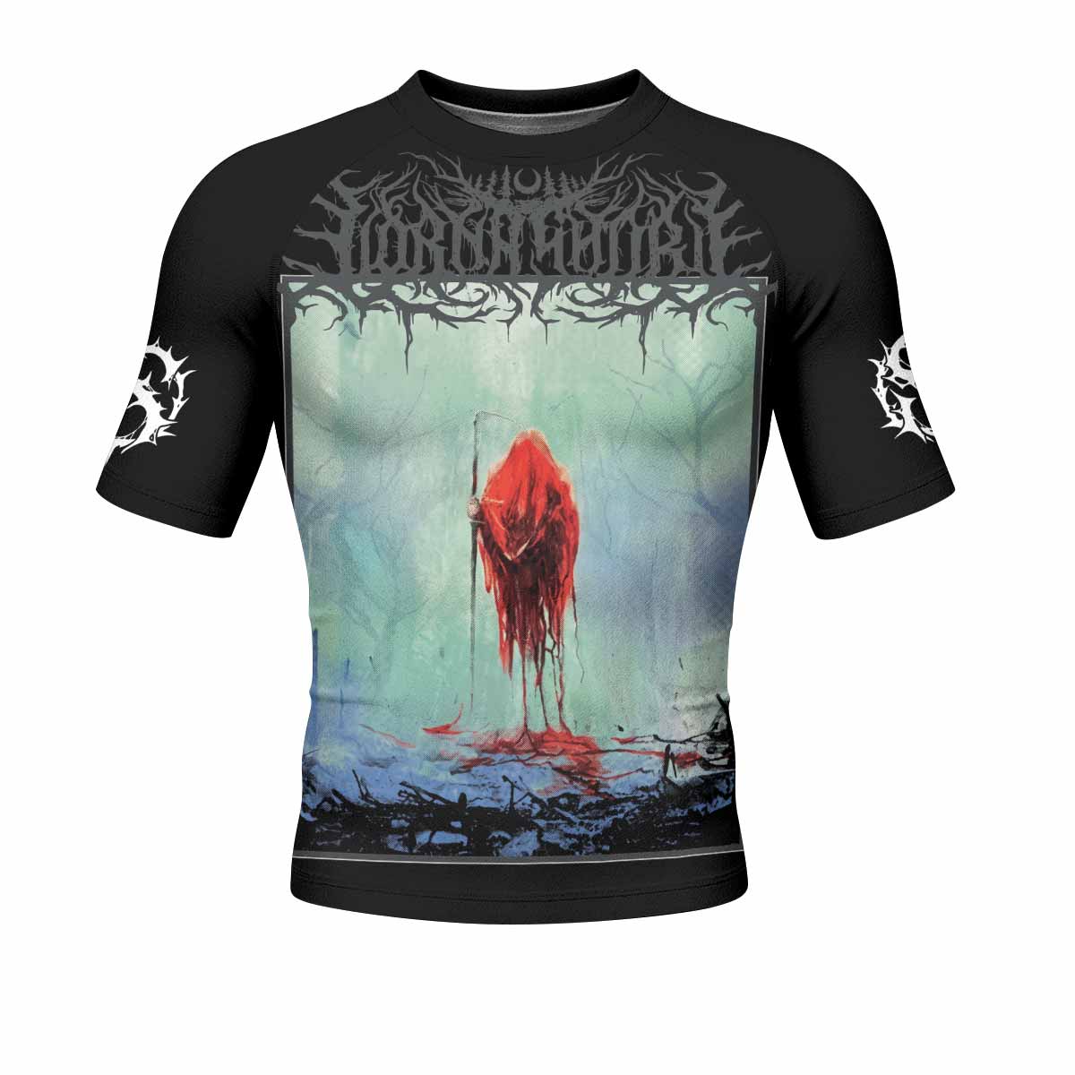 Lorna Shore And I Return To Nothingness Men's Rash Guard Short Sleeve - front view mockup