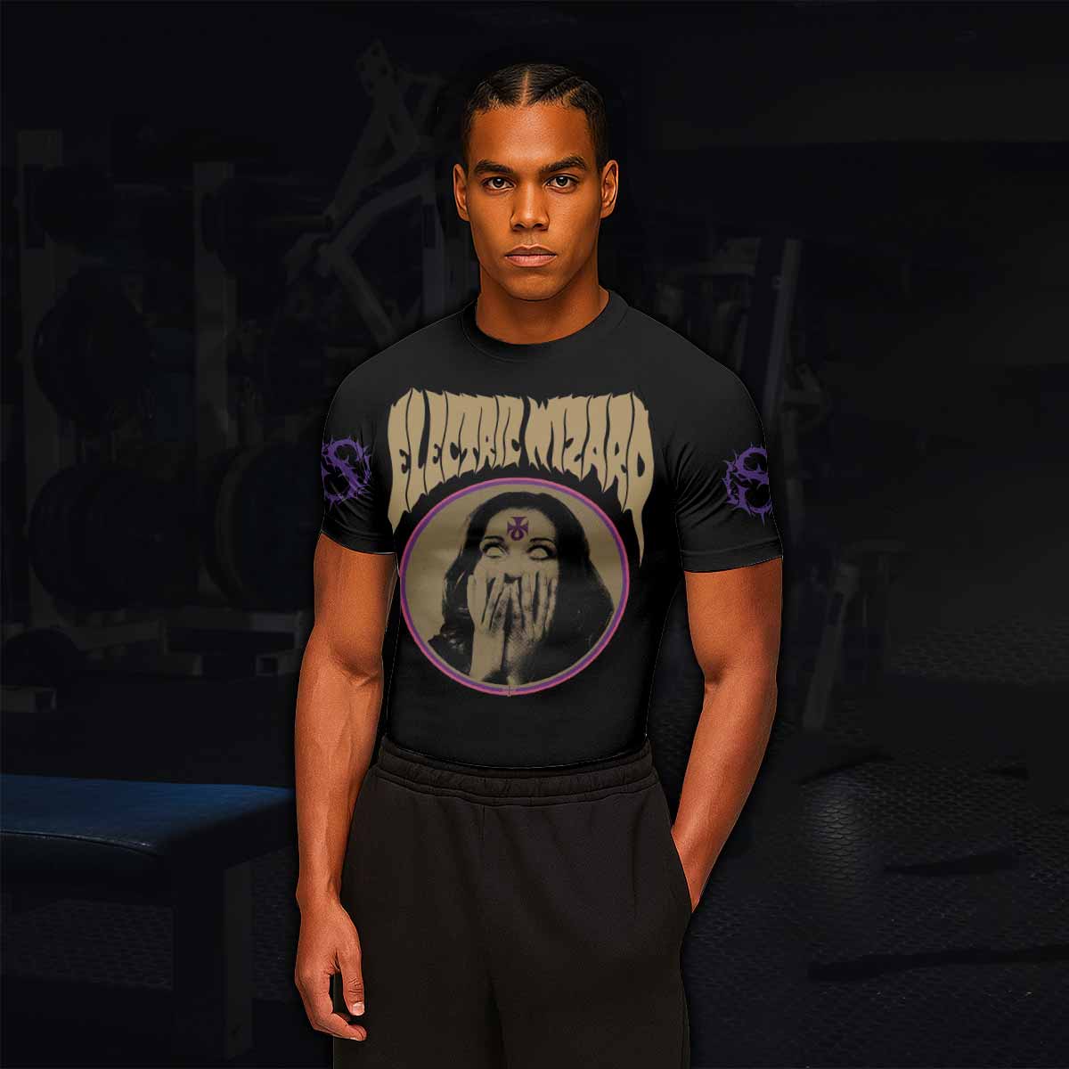 Electric Wizard Let Us Prey Men's Rash Guard Short Sleeve - lifestyle view