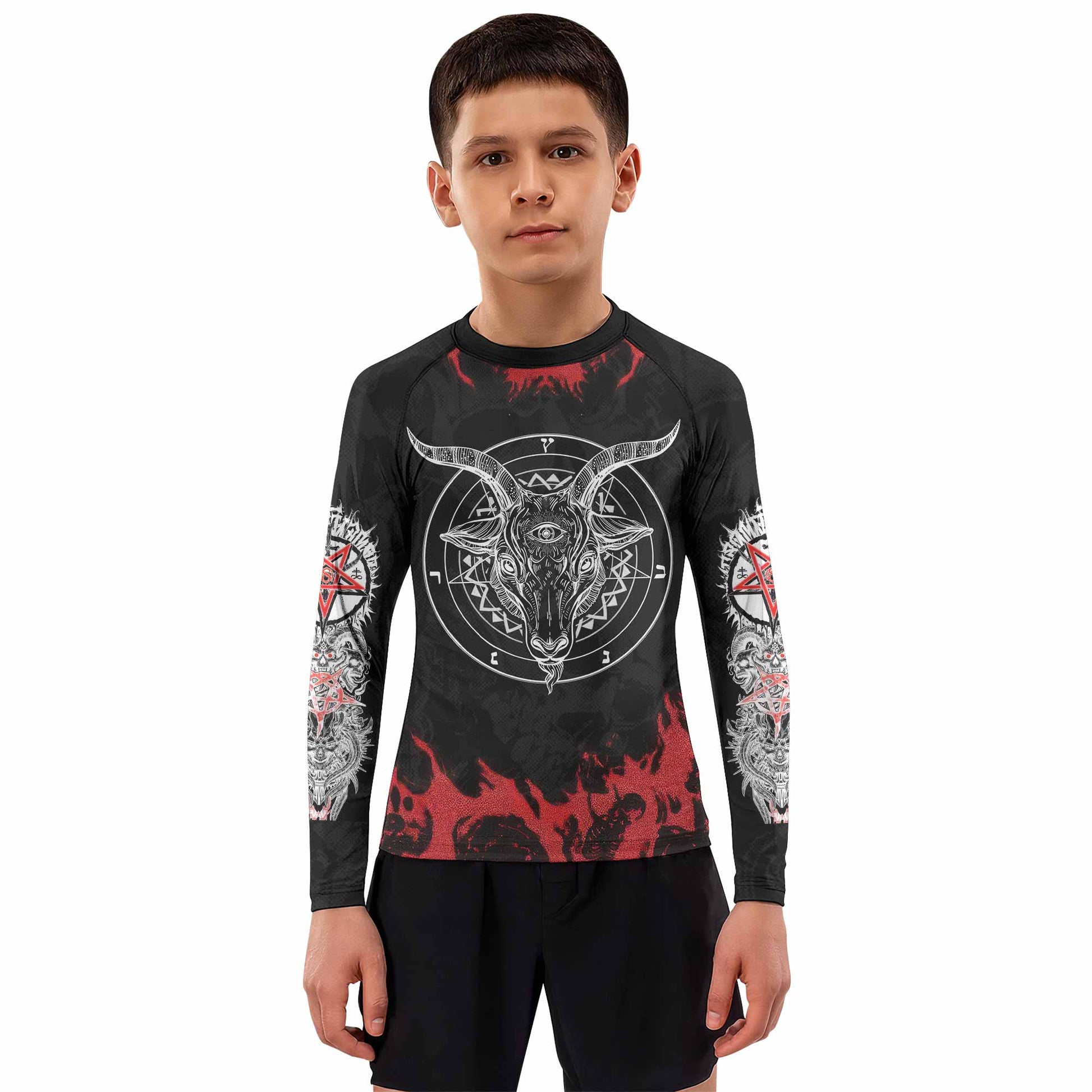 Baphomet Seal Kids Rash Guard