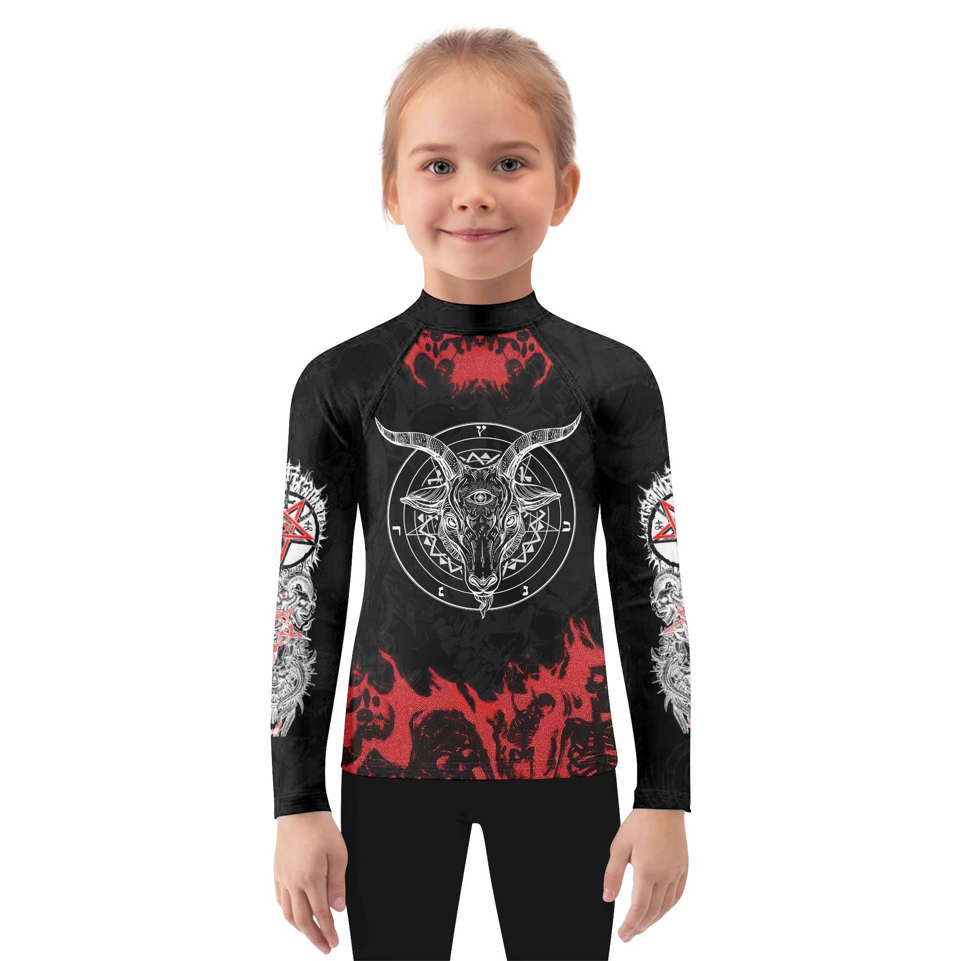 Baphomet Seal Kids Rash Guard
