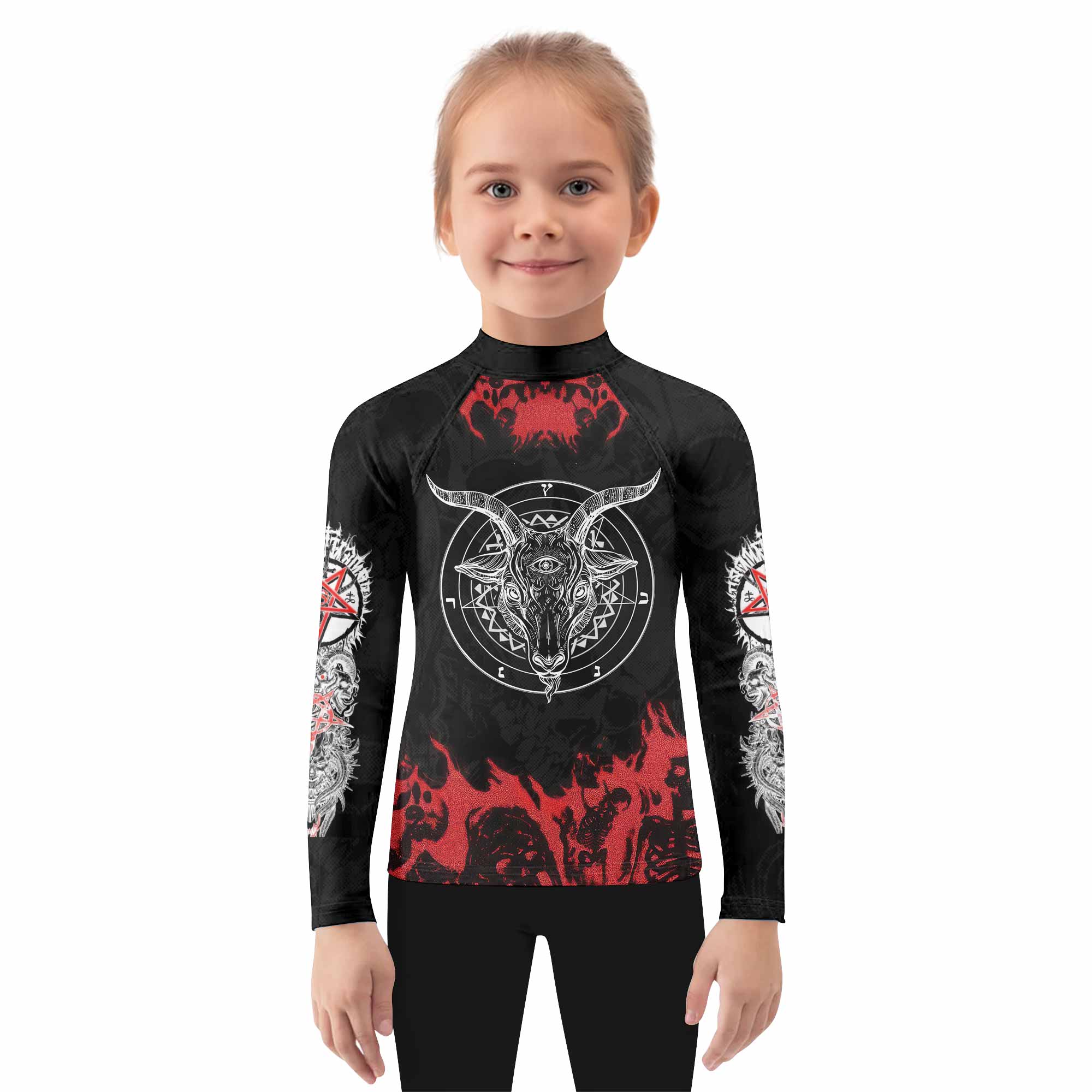 Baphomet Seal Kids Rash Guard