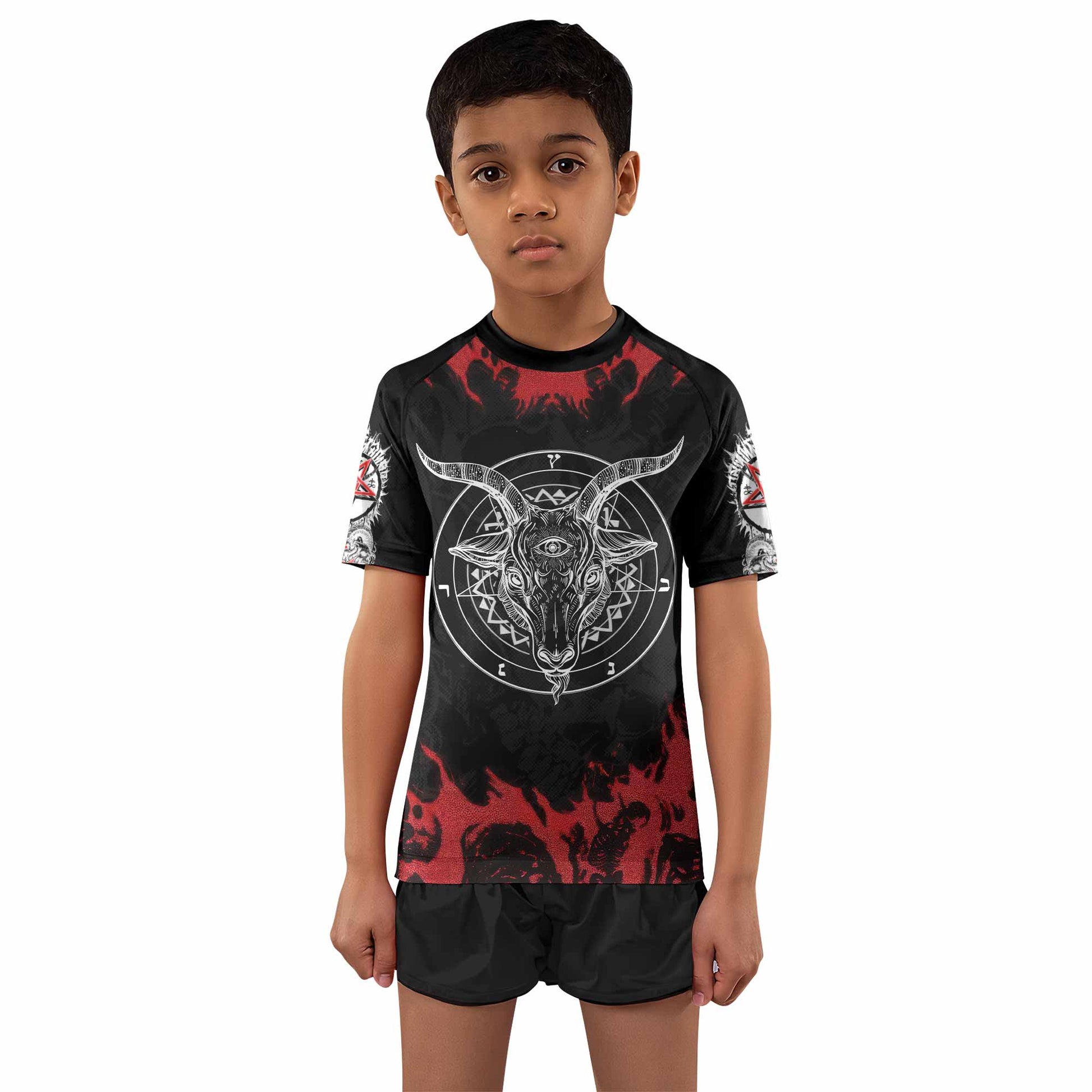 Baphomet Seal Kids Rash Guard