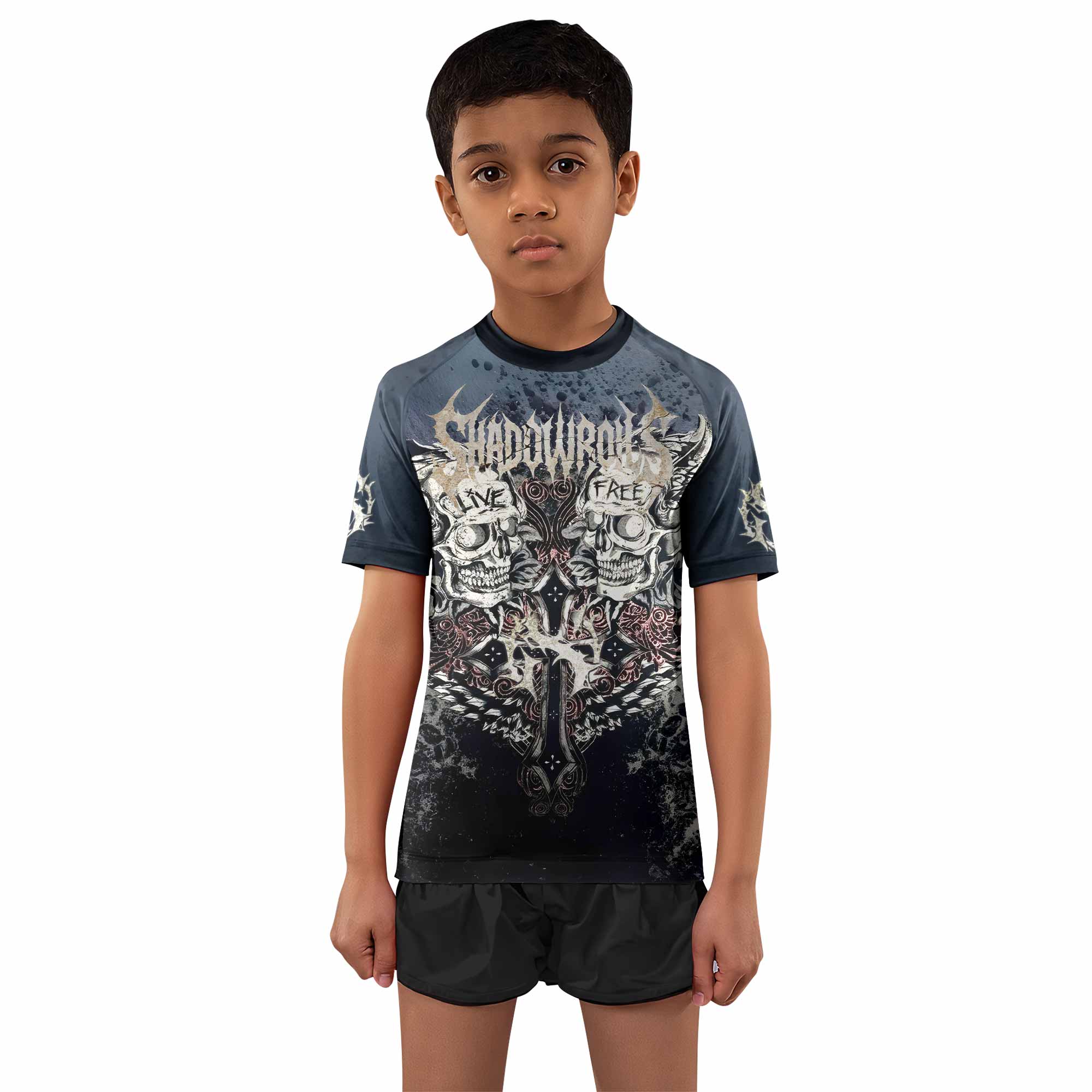 Live Free Warrior Kids Rash Guard