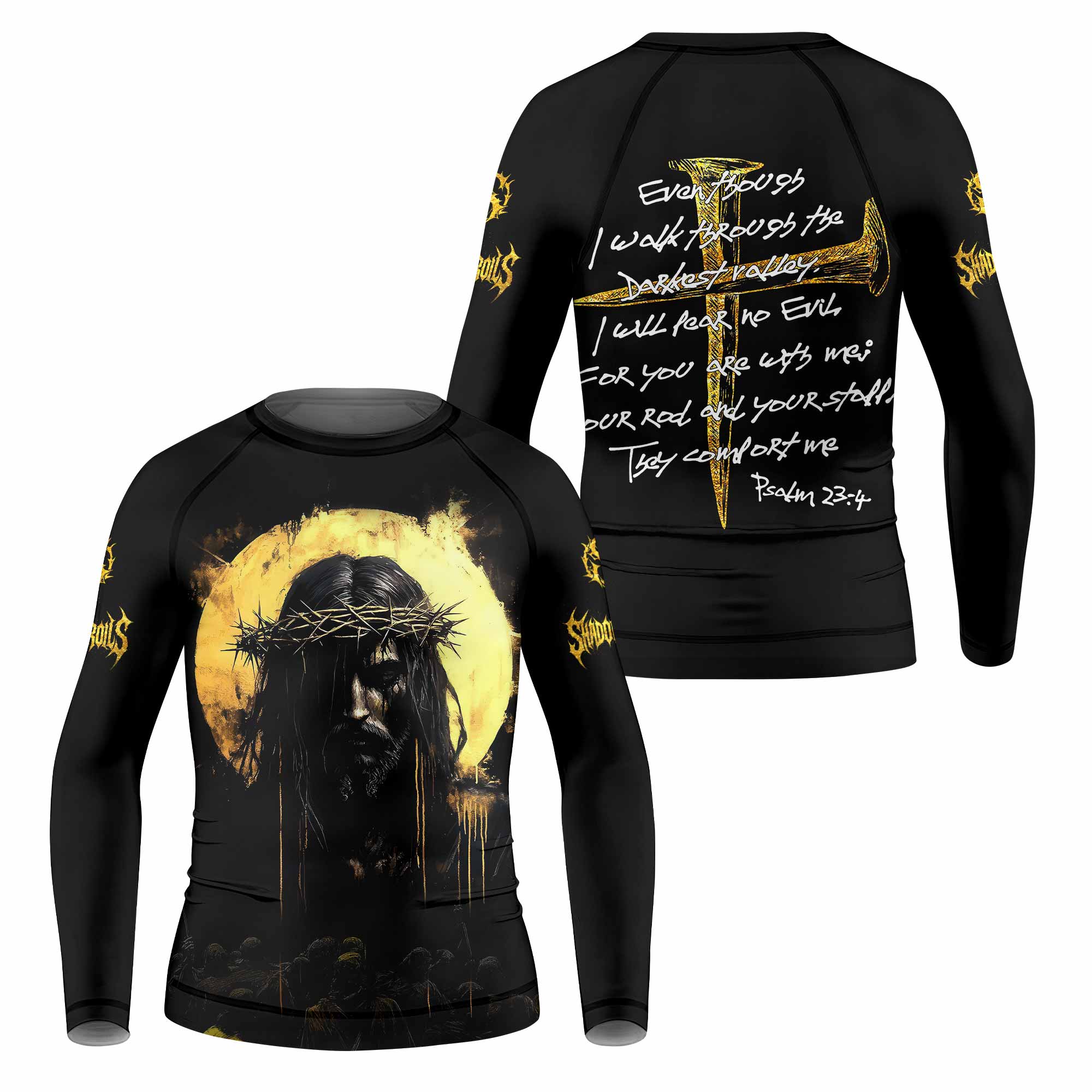 Psalm 23:4 No Evil Shall I Fear Kids Rash Guard