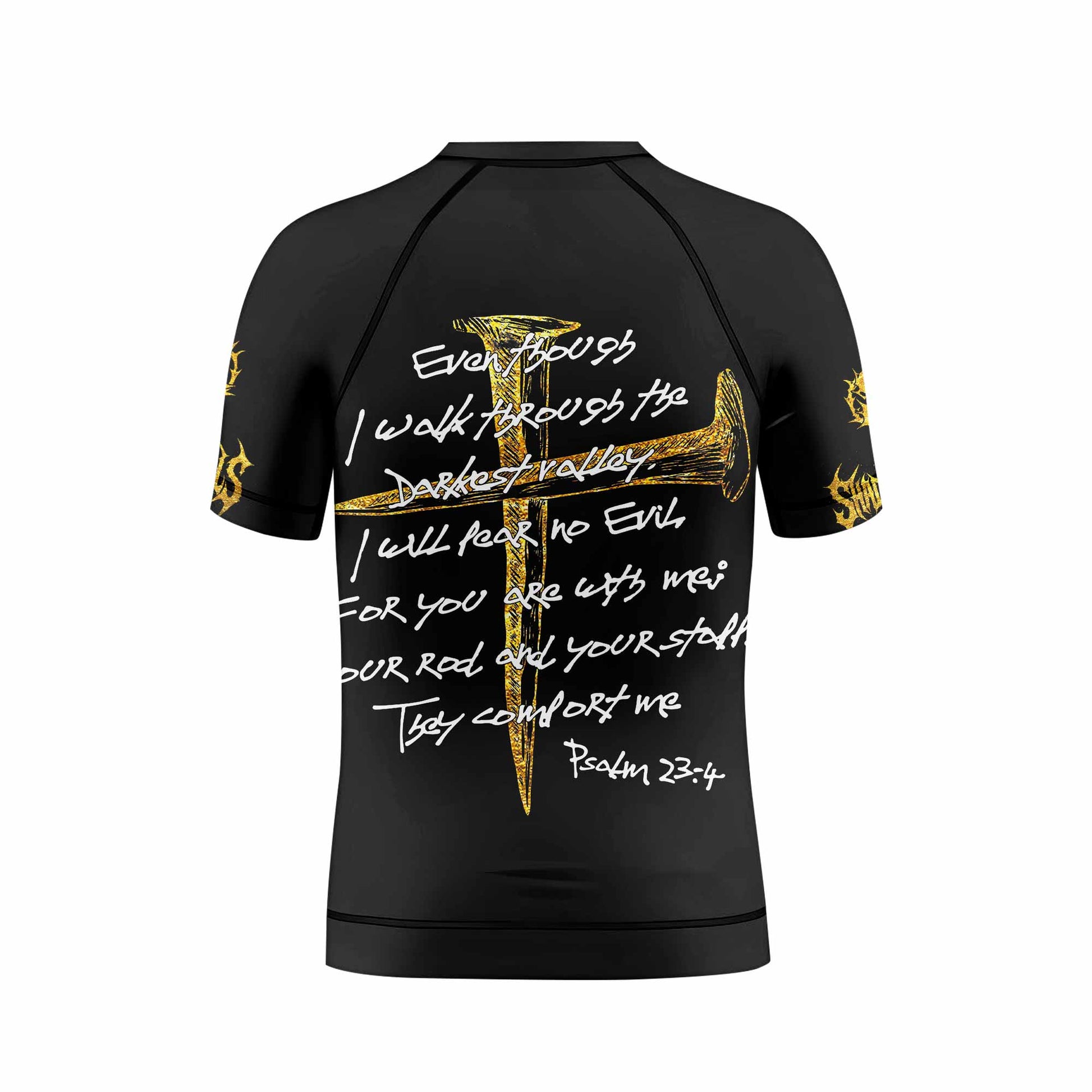 Psalm 23:4 No Evil Shall I Fear Kids Rash Guard