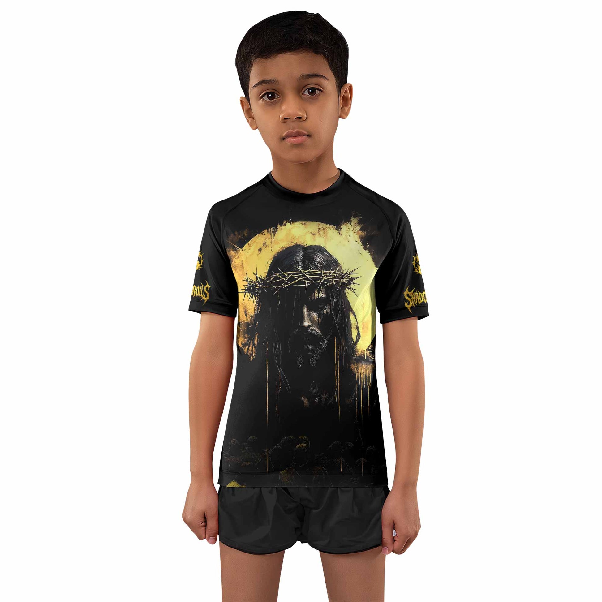 Psalm 23:4 No Evil Shall I Fear Kids Rash Guard