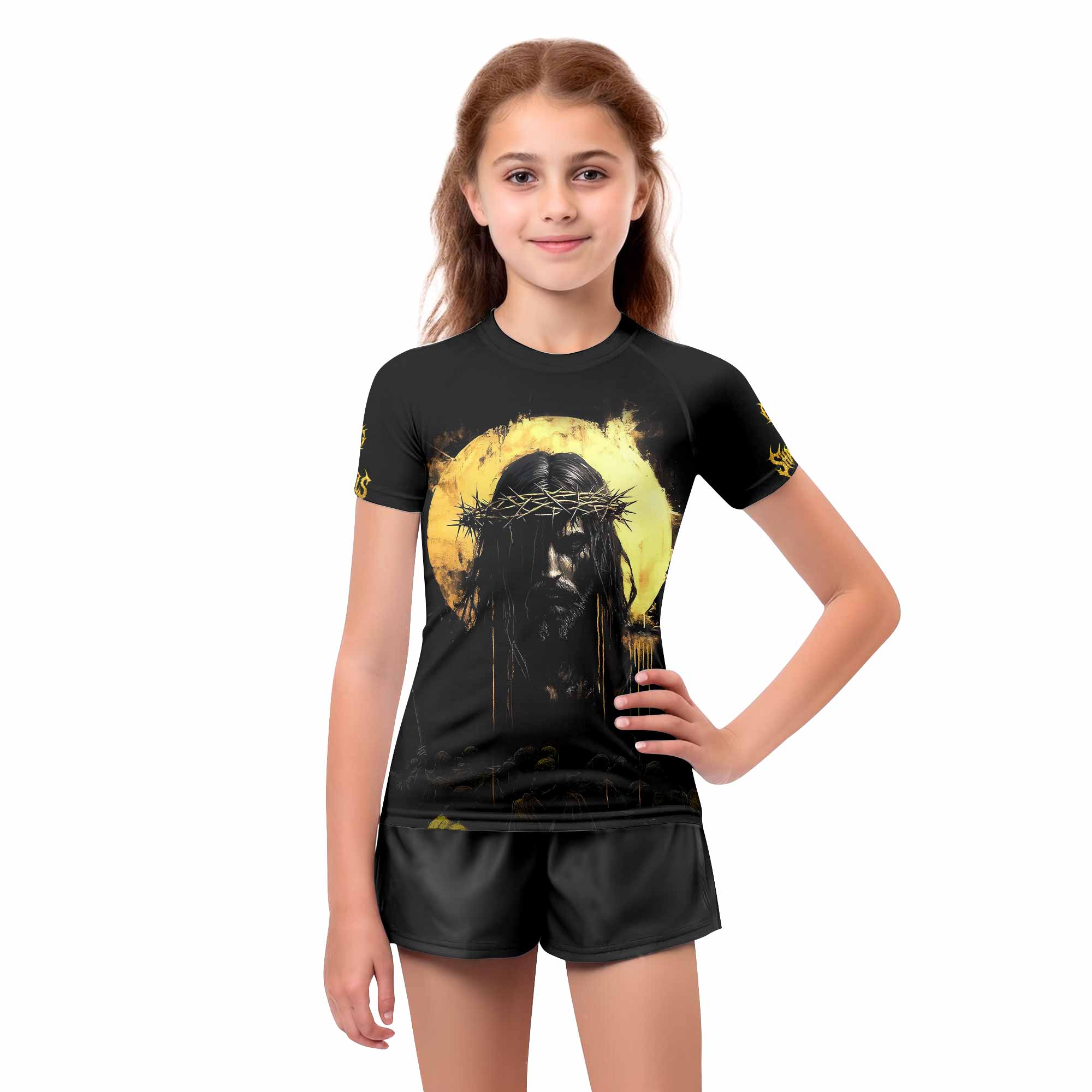 Psalm 23:4 No Evil Shall I Fear Kids Rash Guard