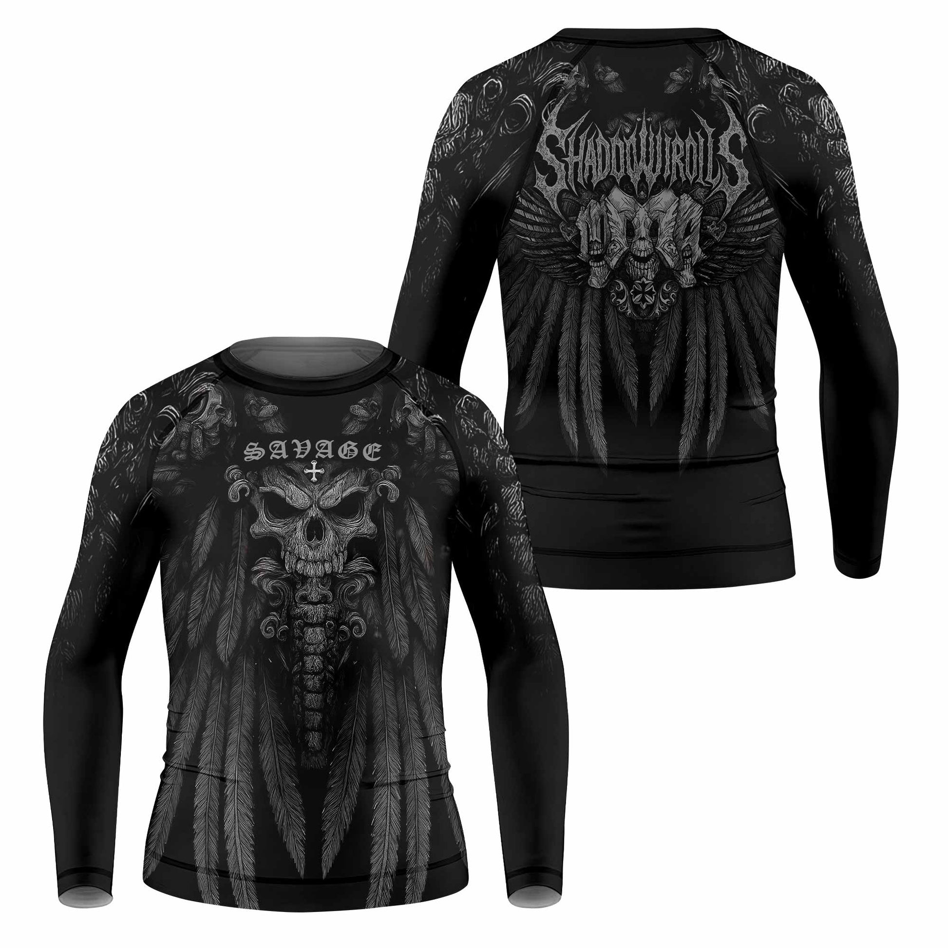 Savage Winged Skull Kids Rash Guard