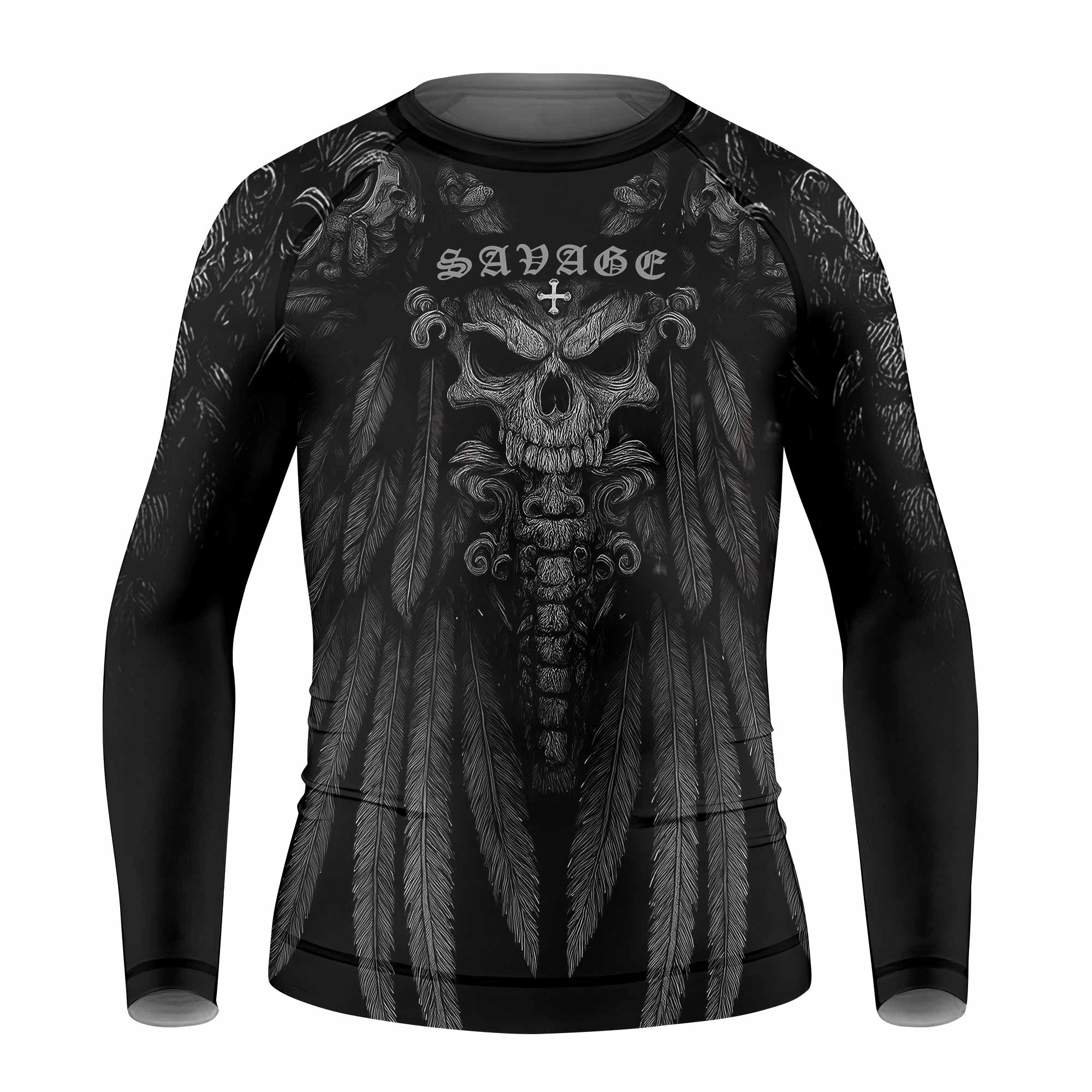 Savage Winged Skull Kids Rash Guard