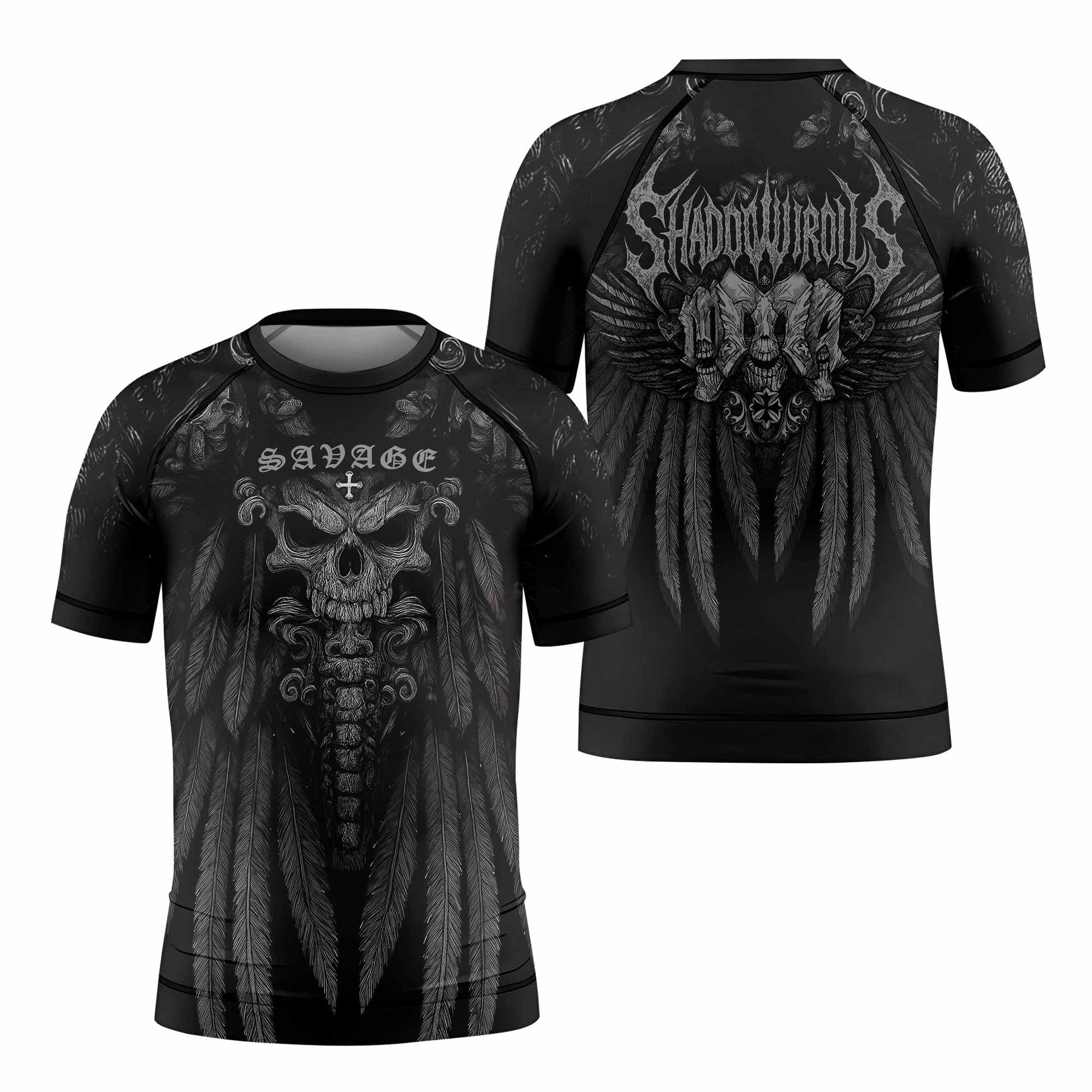 Savage Winged Skull Kids Rash Guard
