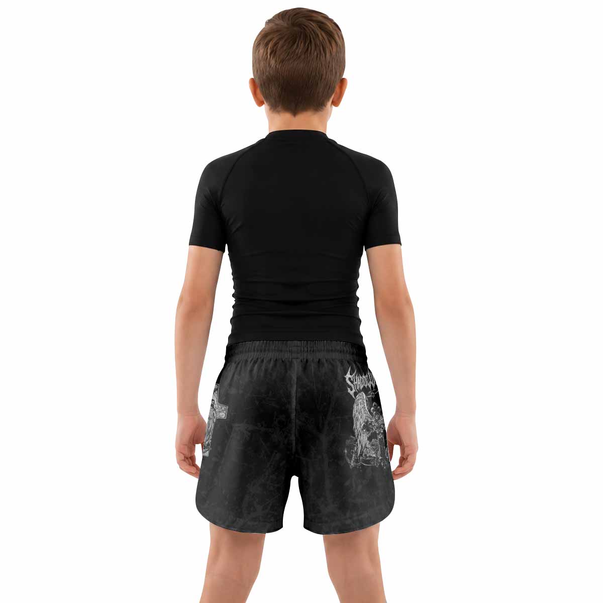 Bones of Grace Kids Grappling Shorts - lifestyle