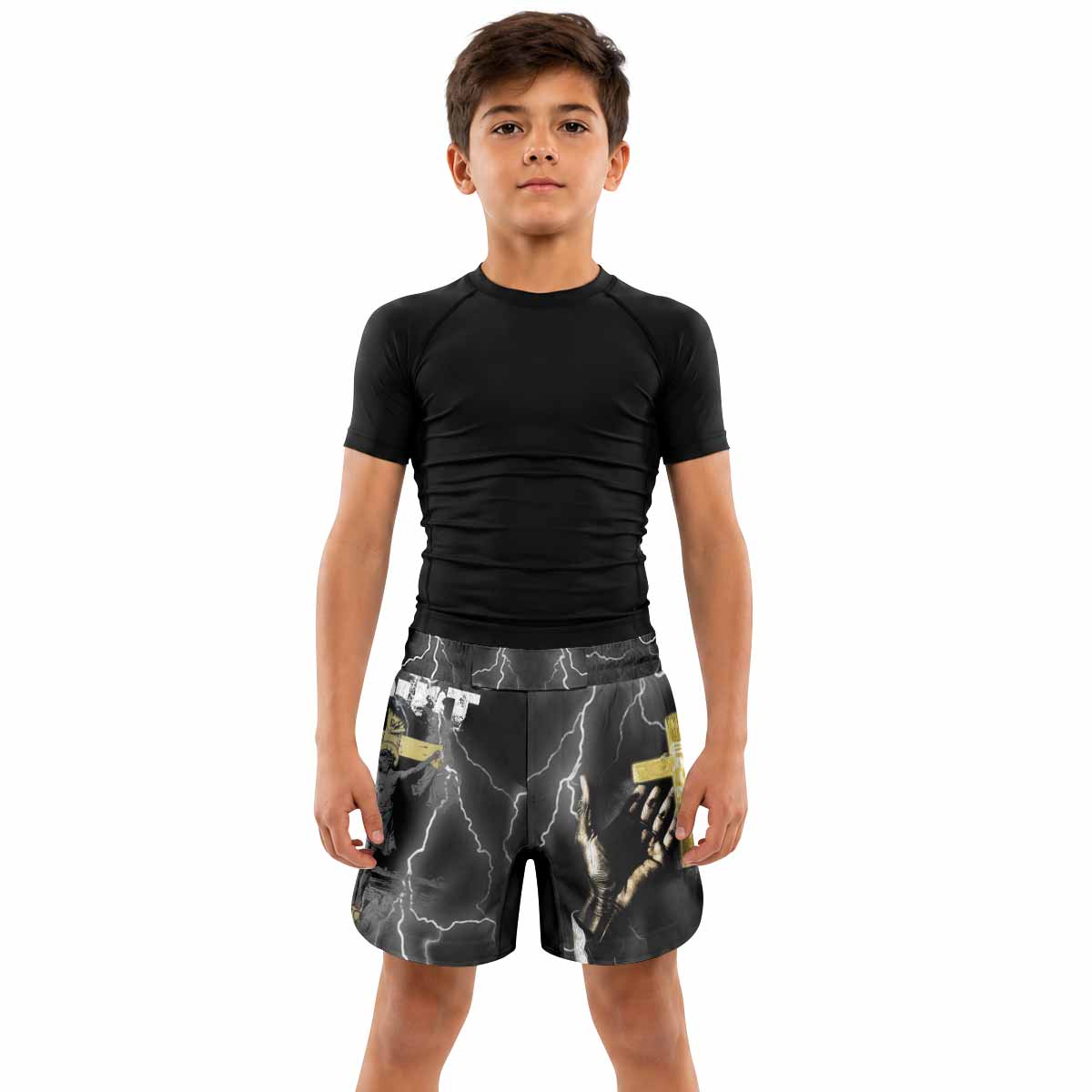 Crucified Saint Kids Grappling Shorts - lifestyle