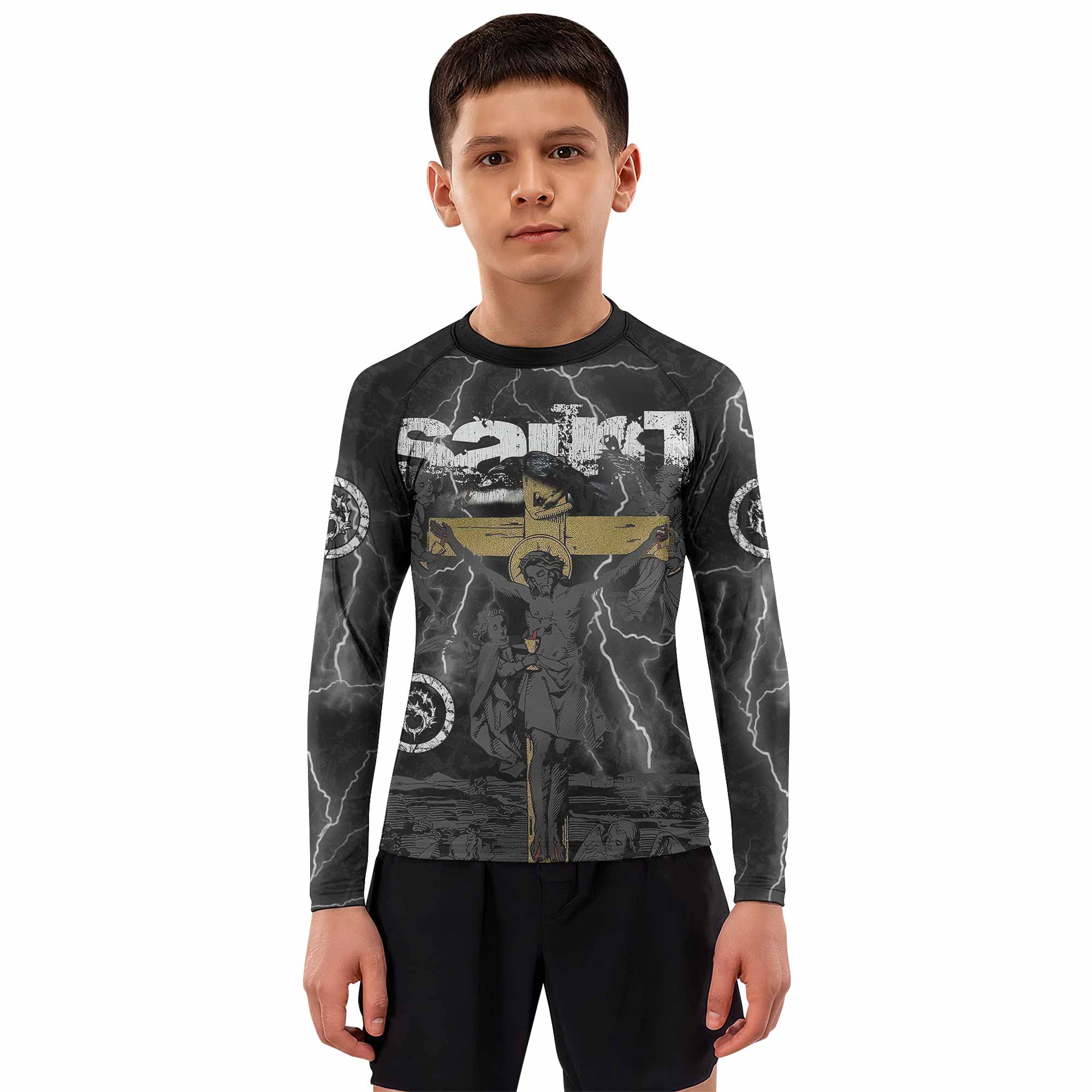 Crucified Saint Kids Rash Guard