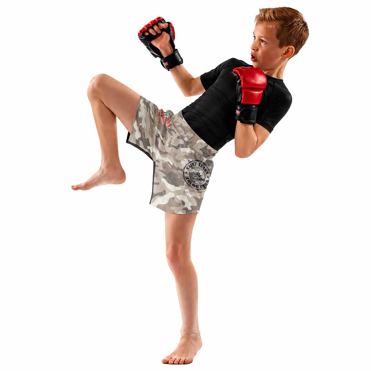 Saint Tears Camo Kids Grappling Shorts - lifestyle