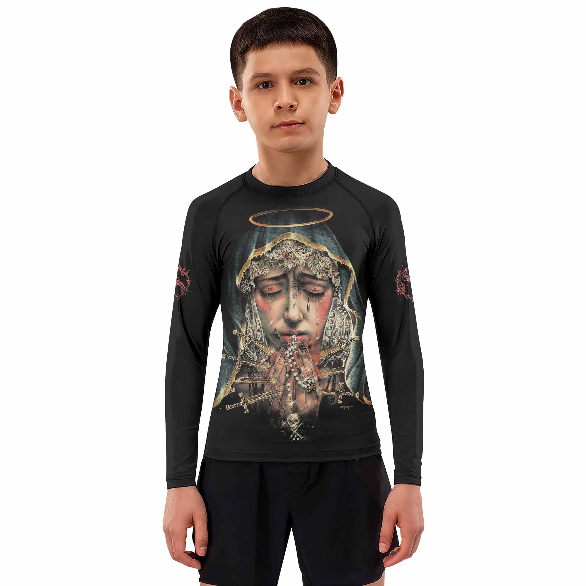 Stigmata Prayer Kids Rash Guard