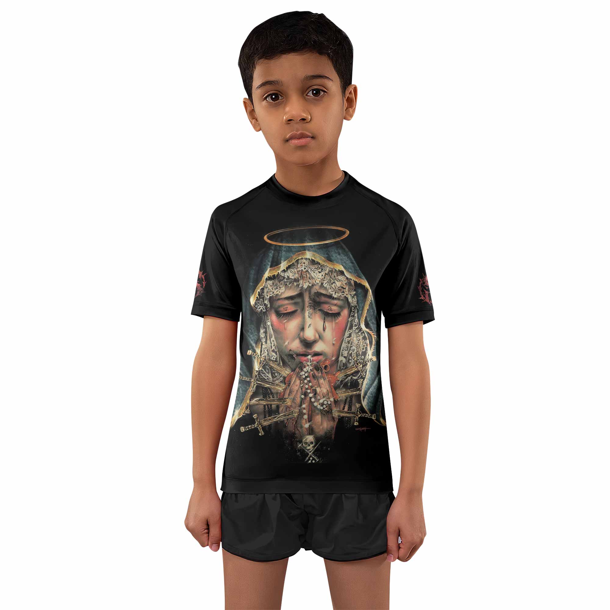 Stigmata Prayer Kids Rash Guard