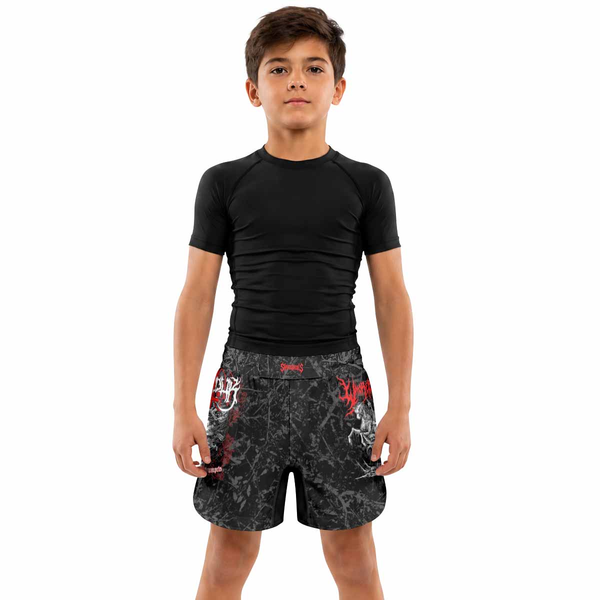Trumpets of the End Kids Grappling Shorts - lifestyle