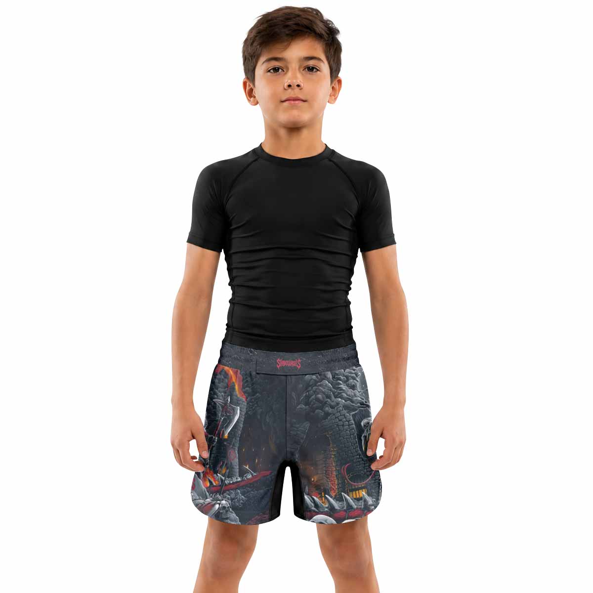 Wrath of the Undying Kids Grappling Shorts - lifestyle