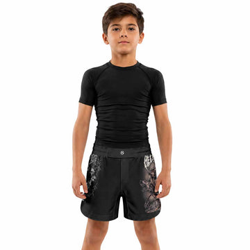 Dark Cerberus Unleashed Kids Grappling Shorts - lifestyle