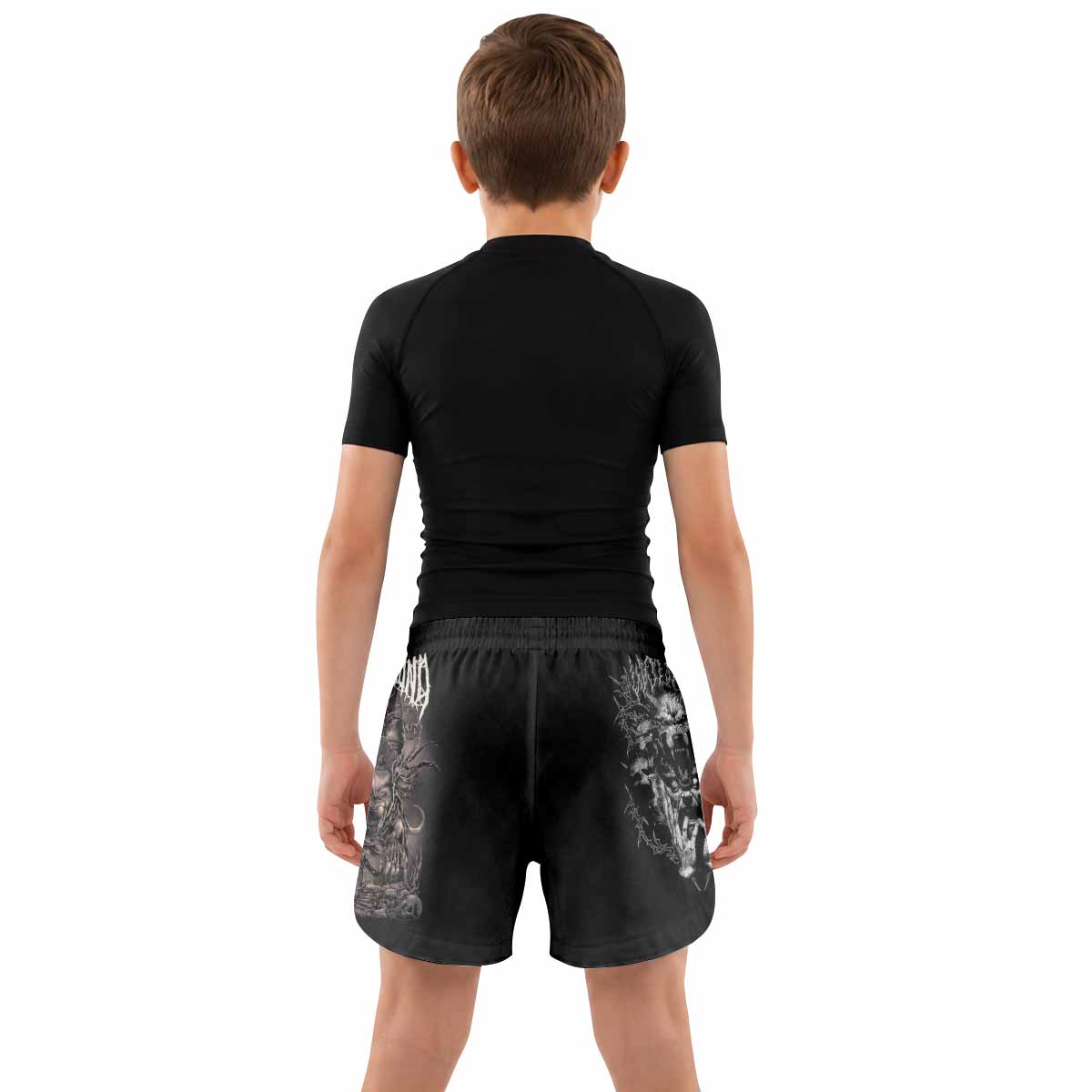 Dark Cerberus Unleashed Kids Grappling Shorts - lifestyle