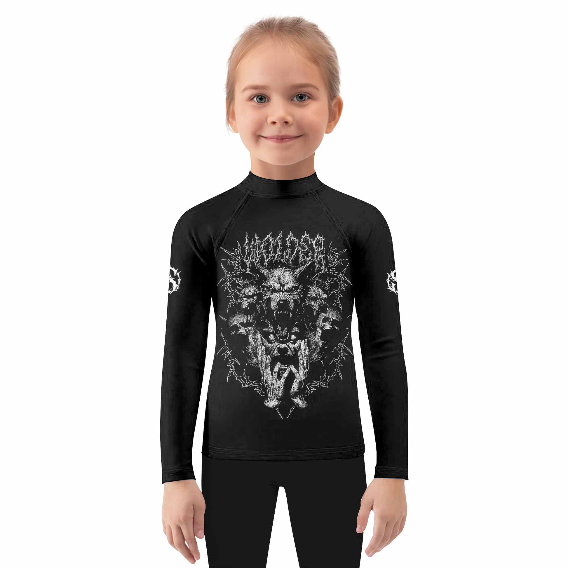Dark Cerberus Unleashed Kids Rash Guard