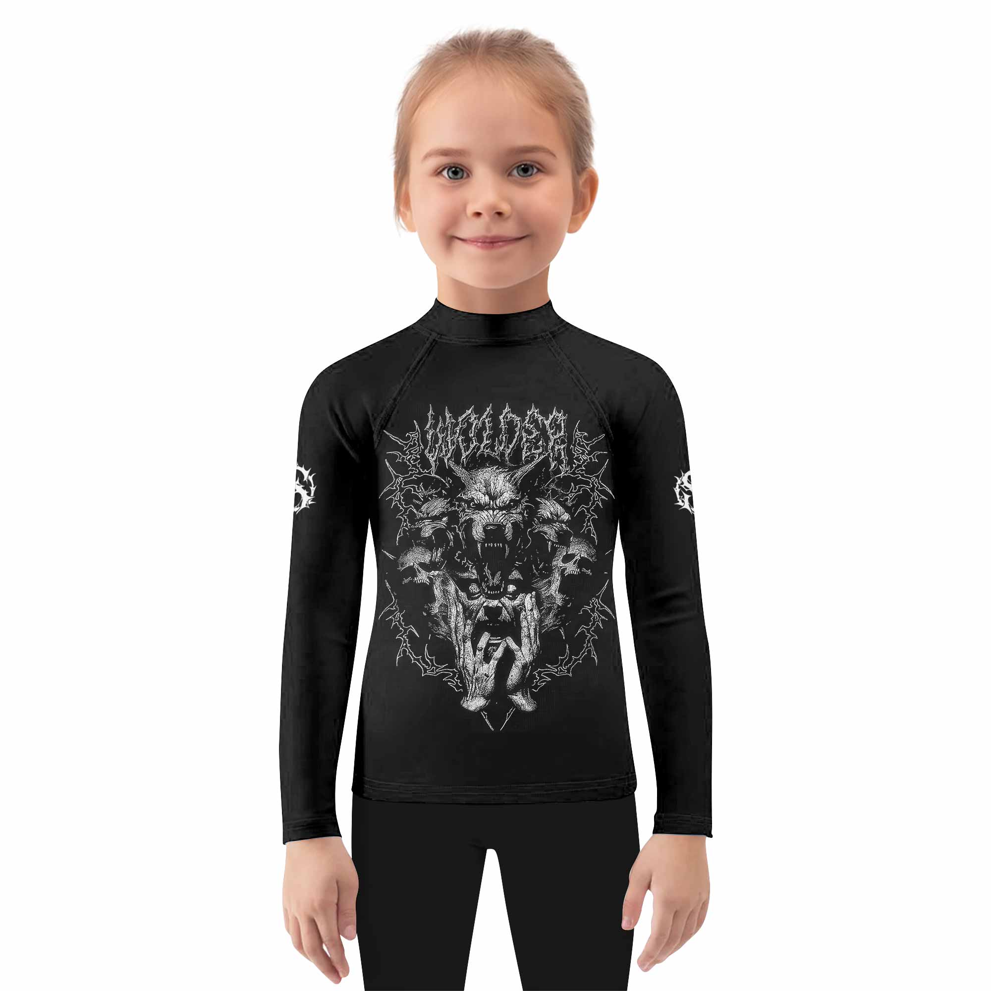 Dark Cerberus Unleashed Kids Rash Guard