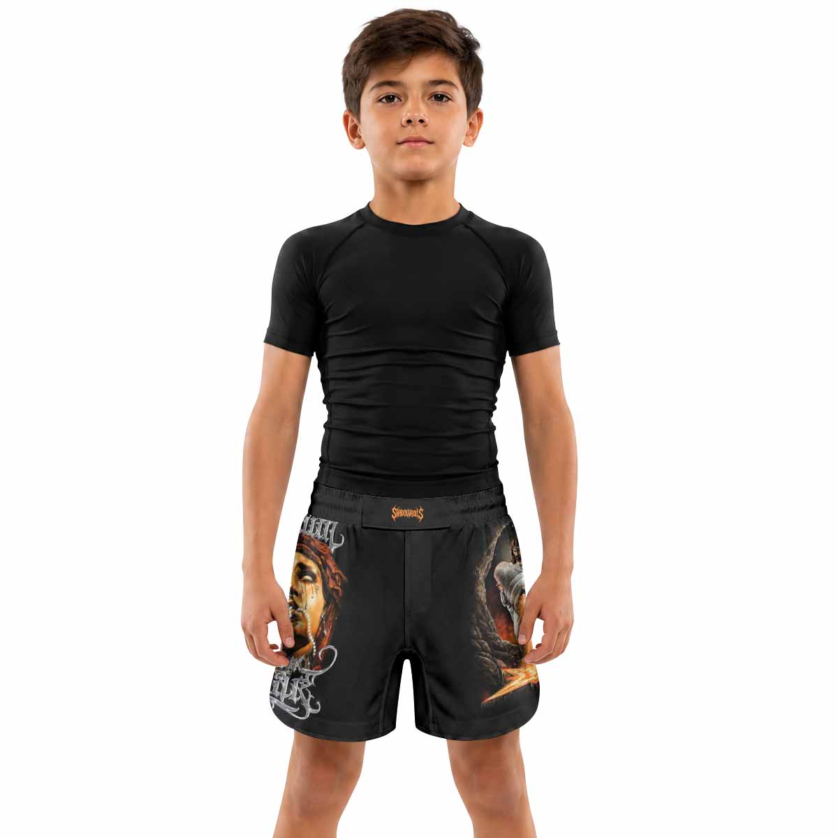 Faith Over Fear Kids Grappling Shorts - lifestyle