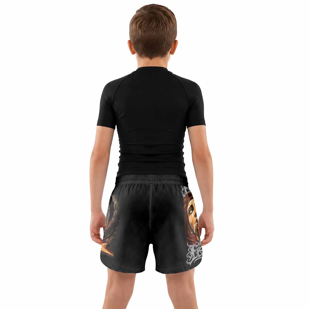 Faith Over Fear Kids Grappling Shorts - lifestyle