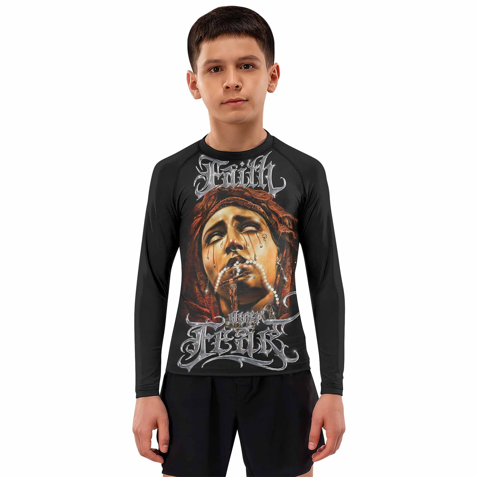 Faith Over Fear Kids Rash Guard