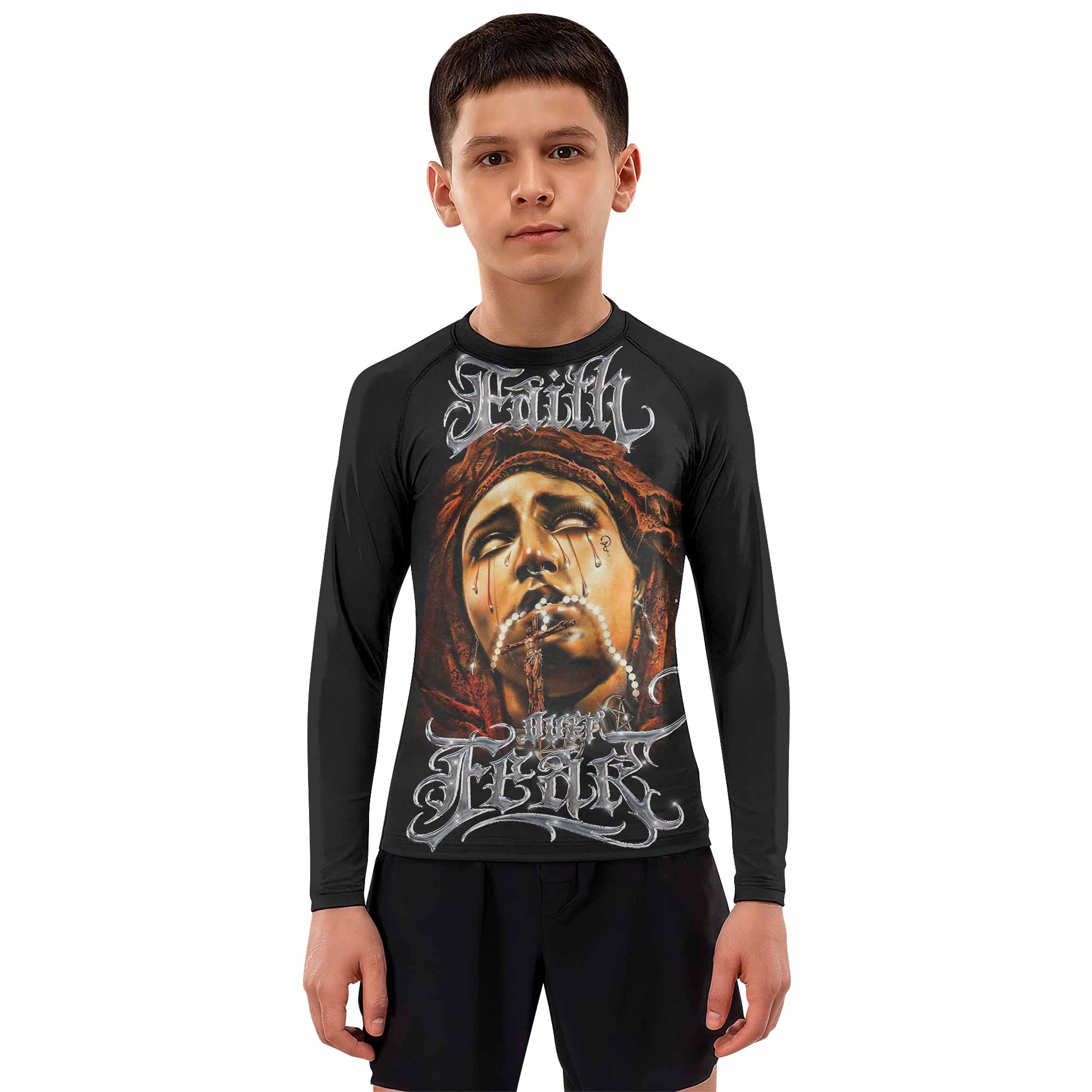 Faith Over Fear Kids Rash Guard