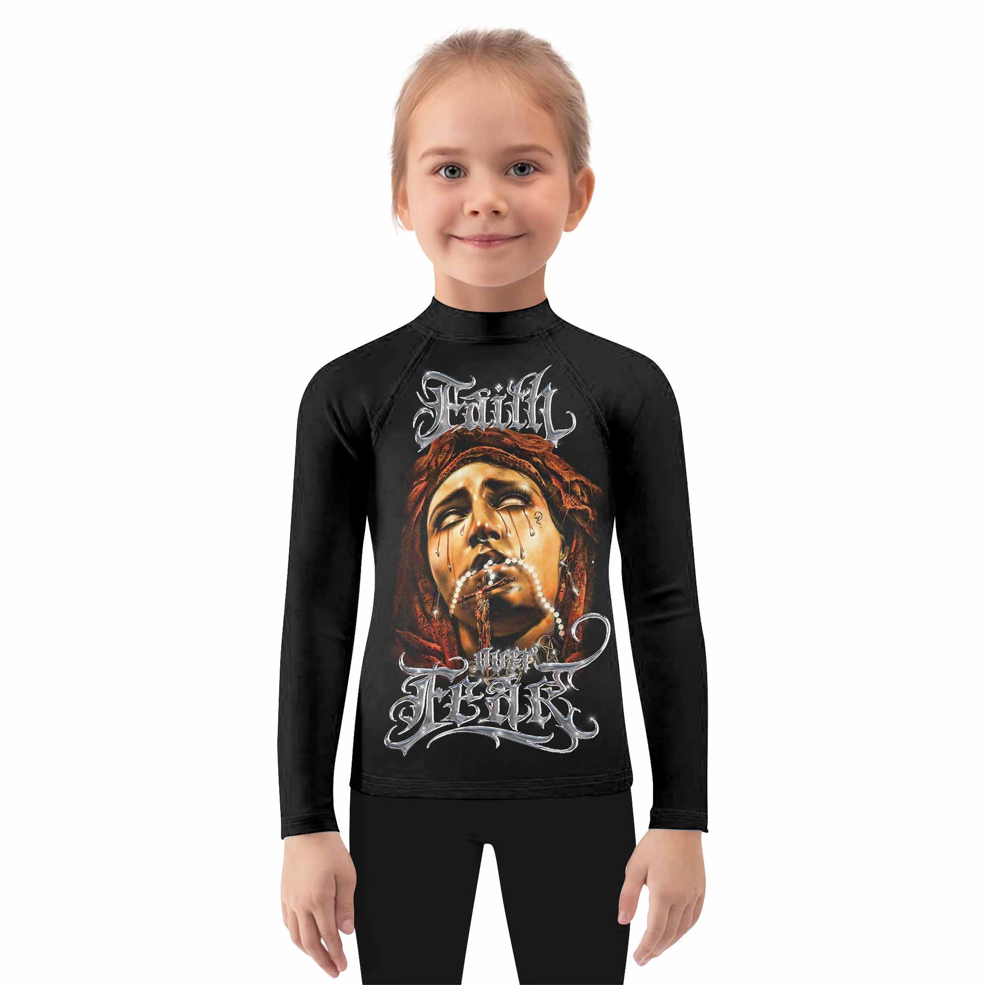 Faith Over Fear Kids Rash Guard