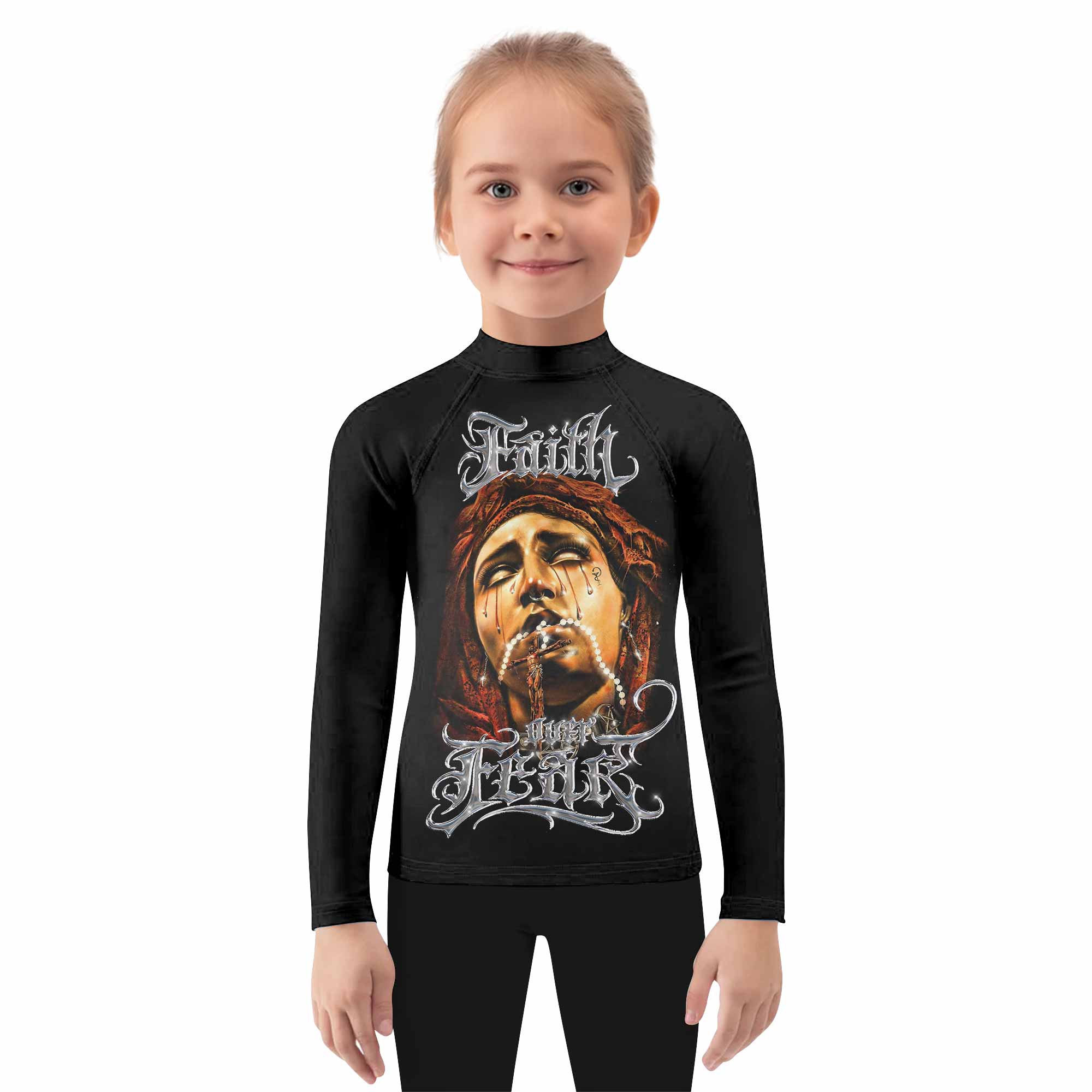 Faith Over Fear Kids Rash Guard