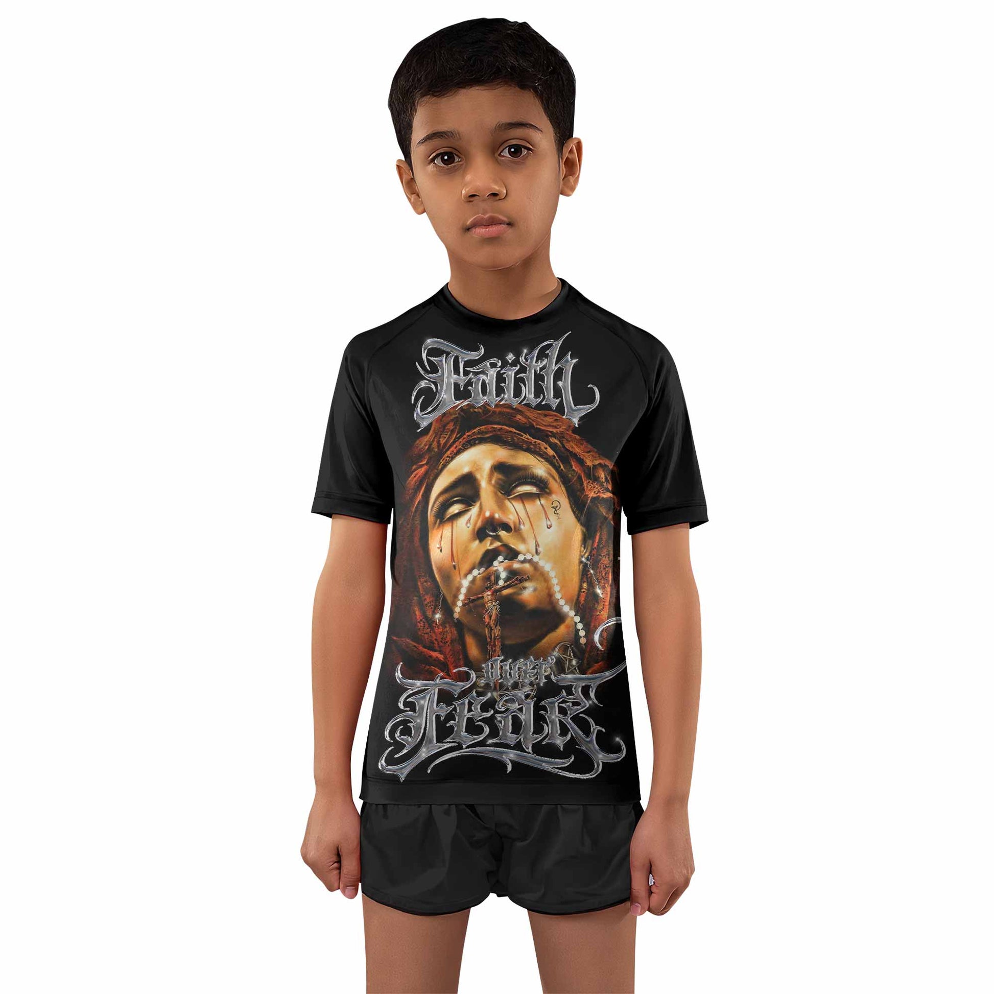 Faith Over Fear Kids Rash Guard