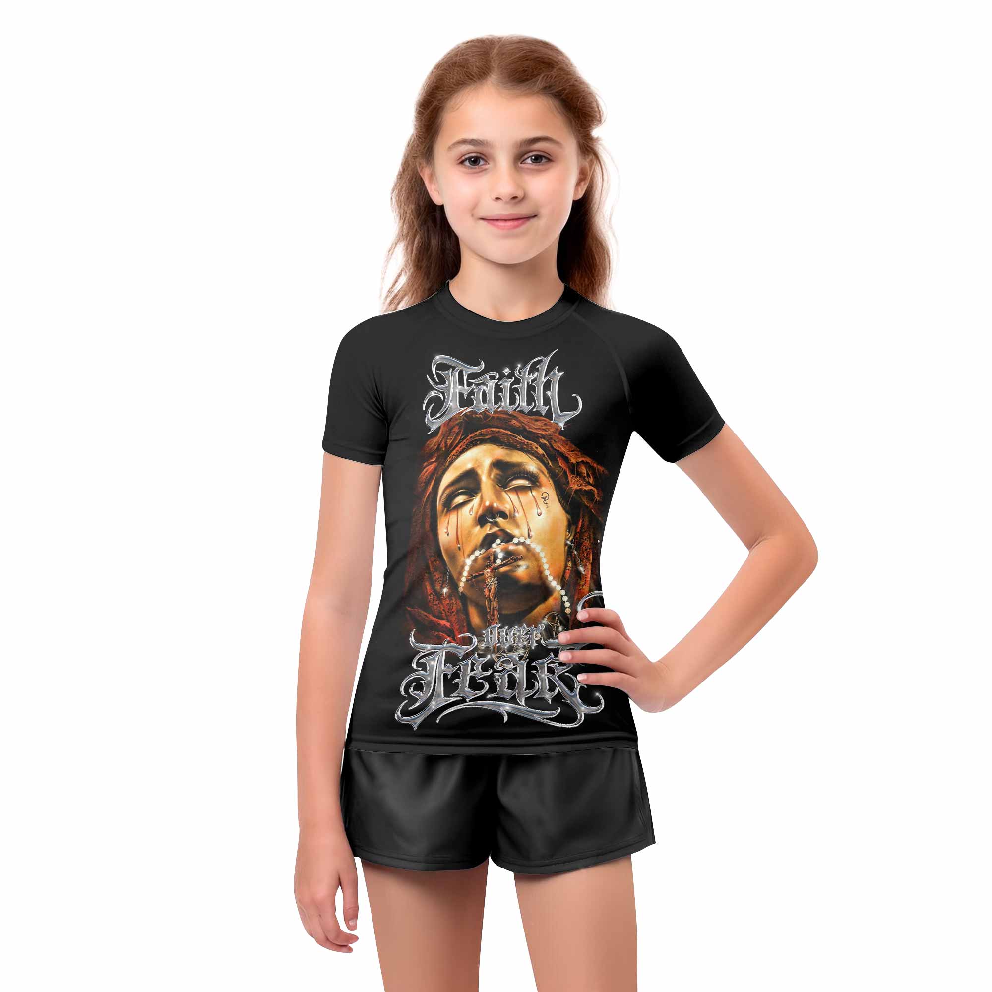 Faith Over Fear Kids Rash Guard