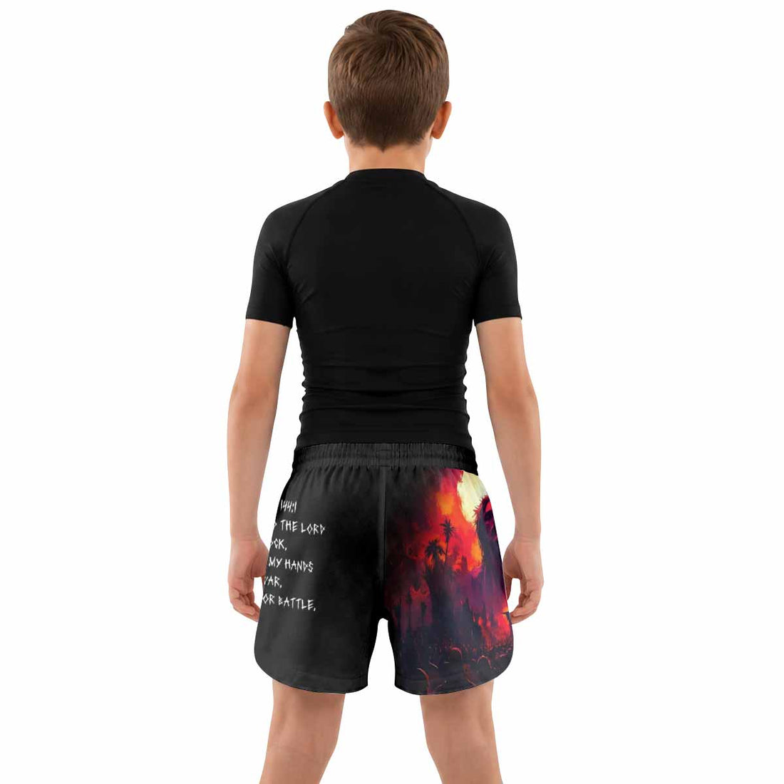 Red Redemption Kids Grappling Shorts - lifestyle
