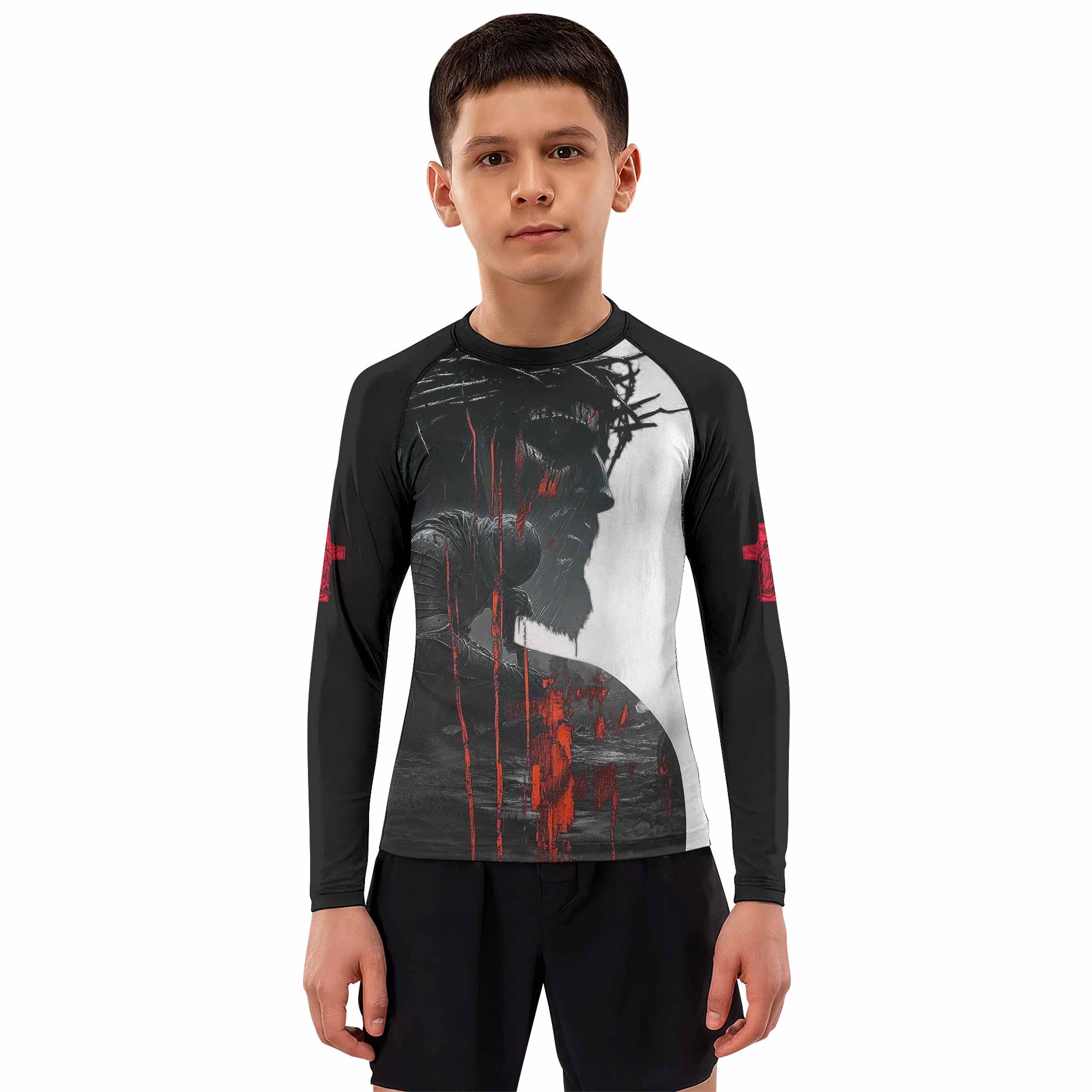 Red Redemption Kids Rash Guard