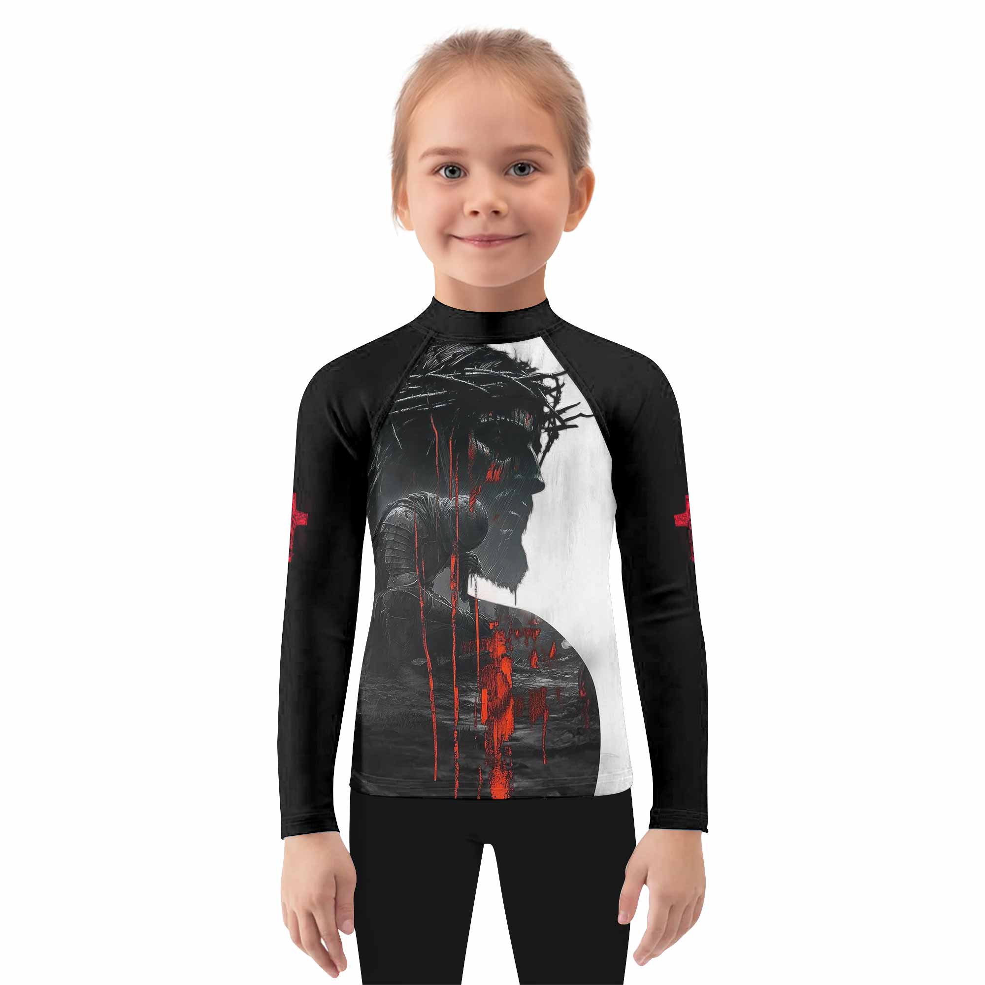 Red Redemption Kids Rash Guard
