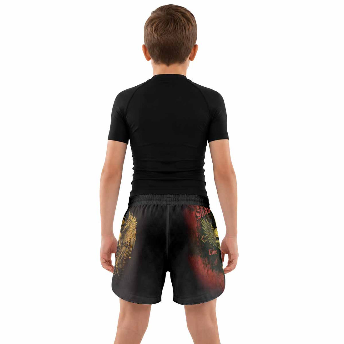 Burning Cross Rebellion Kids Grappling Shorts - lifestyle