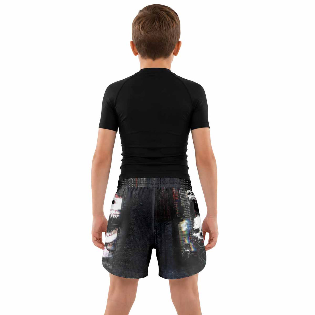 Digital Fear Protocol Kids Grappling Shorts - lifestyle
