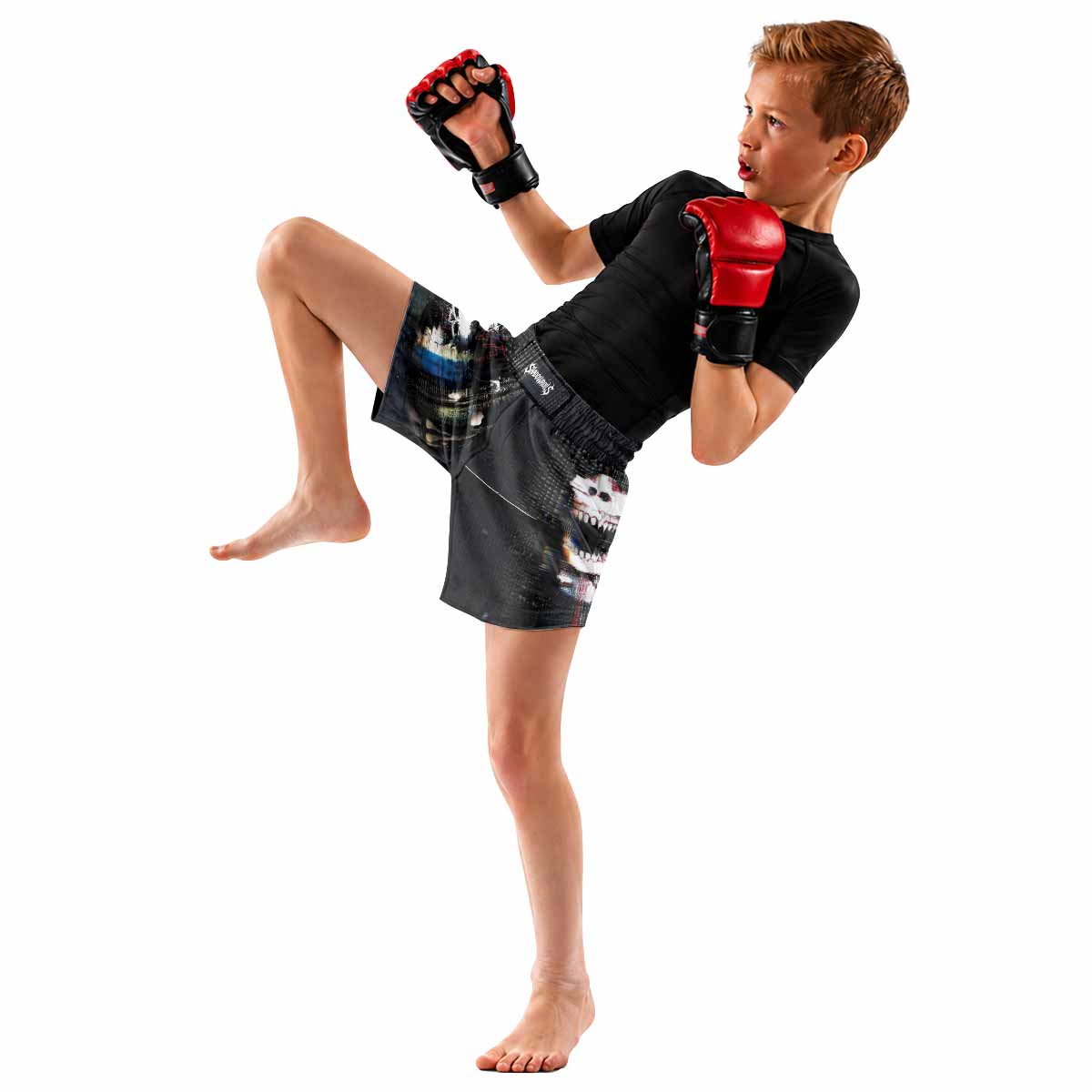 Digital Fear Protocol Kids Grappling Shorts - lifestyle