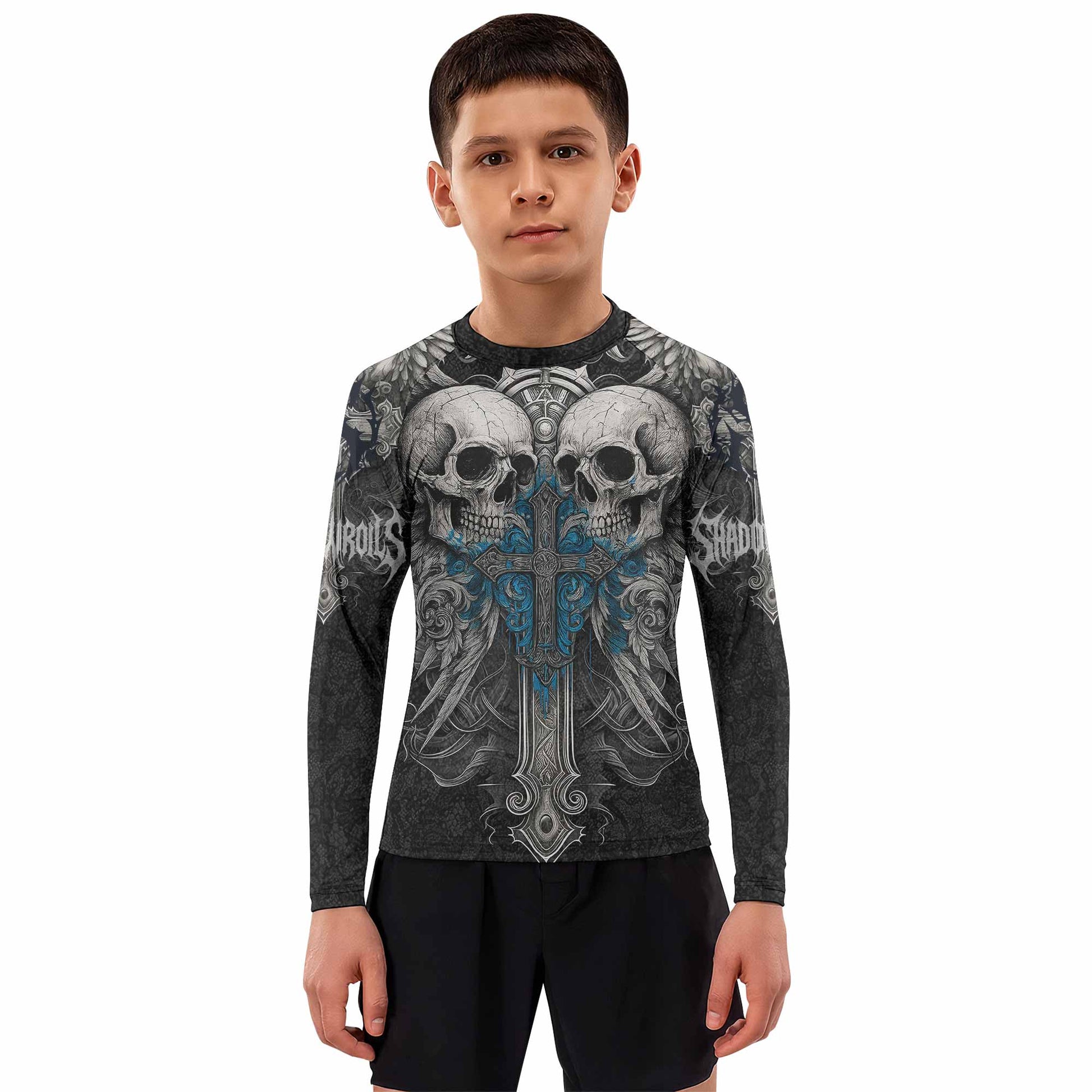 Twin Skulls Covenant Kids Rash Guard