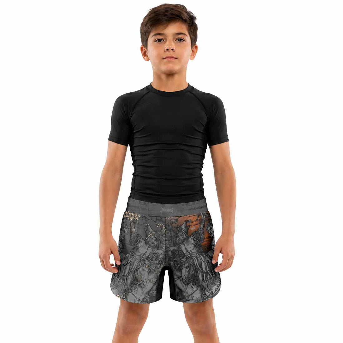Riders of the Apocalypse Kids Grappling Shorts - lifestyle